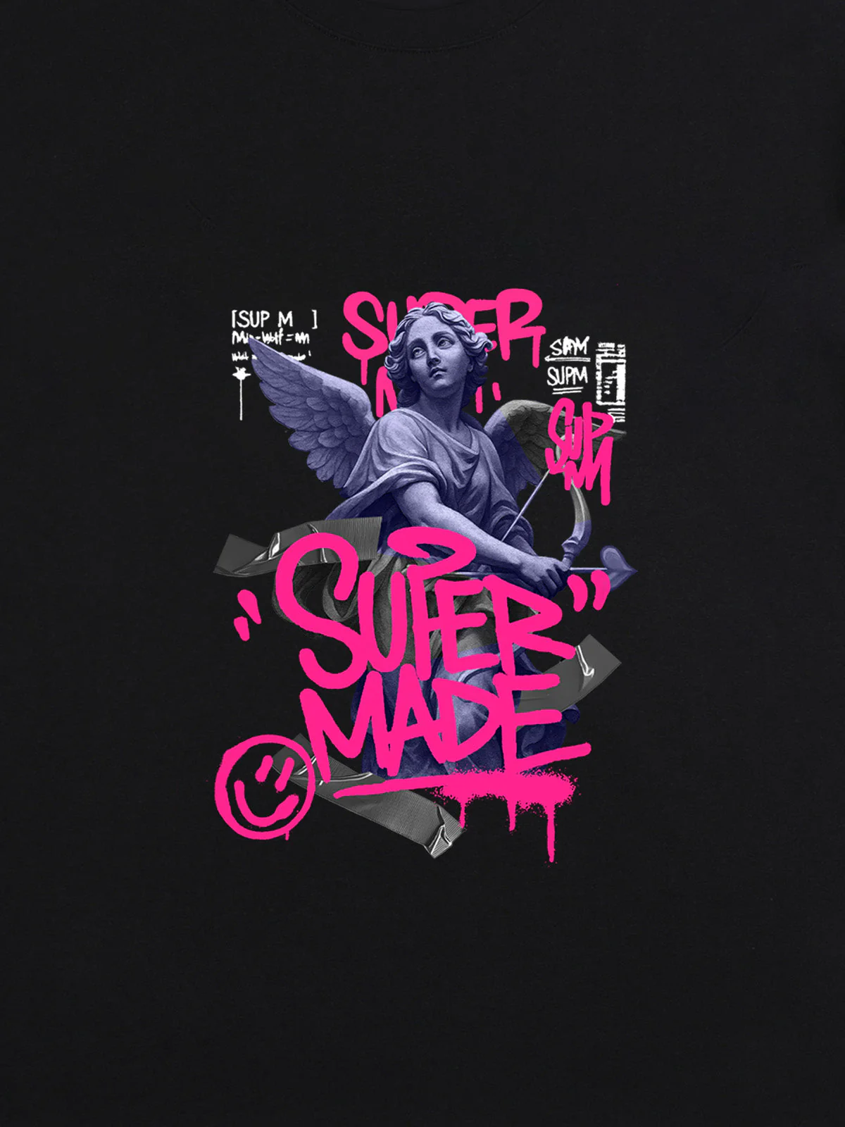Street Pink Lucky Angel Graphic Design T-Shirt - Image 19