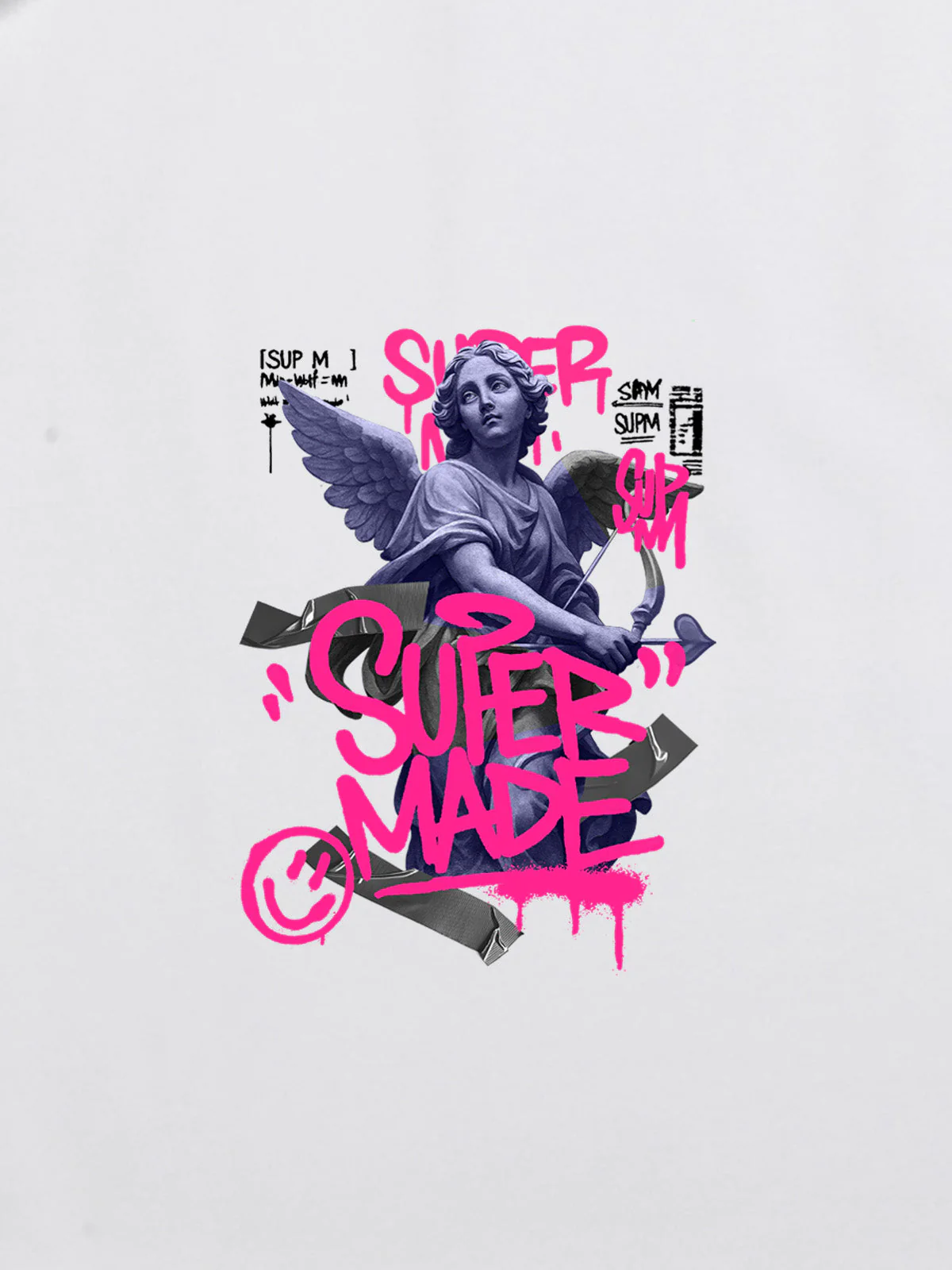 Street Pink Lucky Angel Graphic Design T-Shirt - Image 20