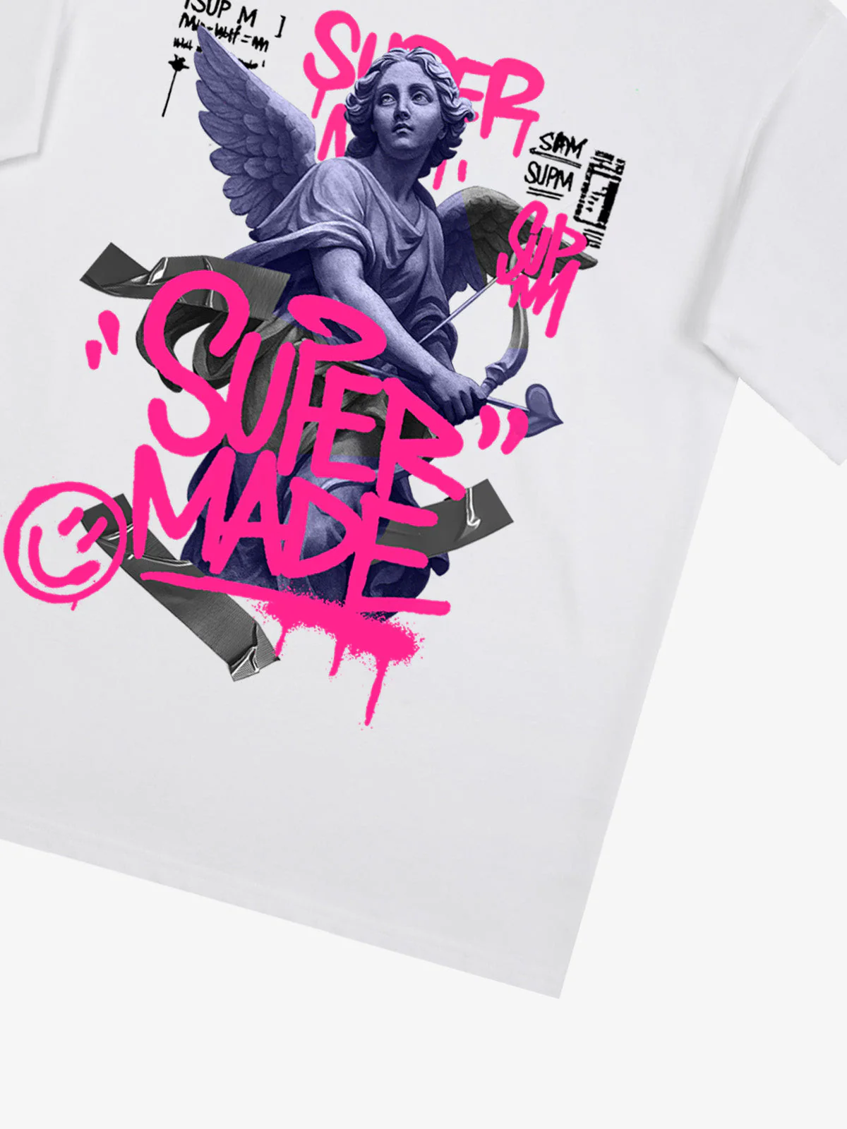 Street Pink Lucky Angel Graphic Design T-Shirt - Image 25