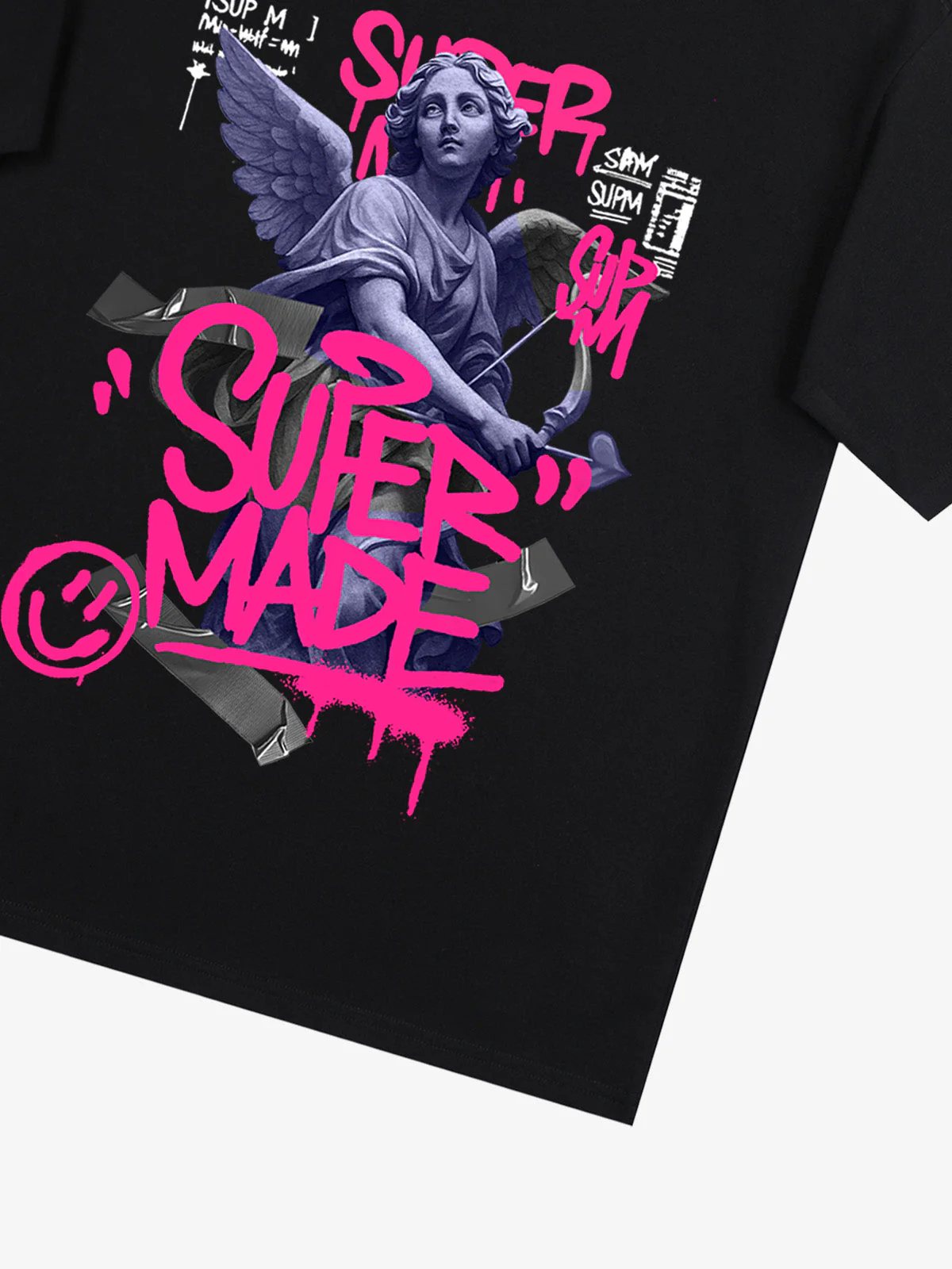 Street Pink Lucky Angel Graphic Design T-Shirt - Image 26