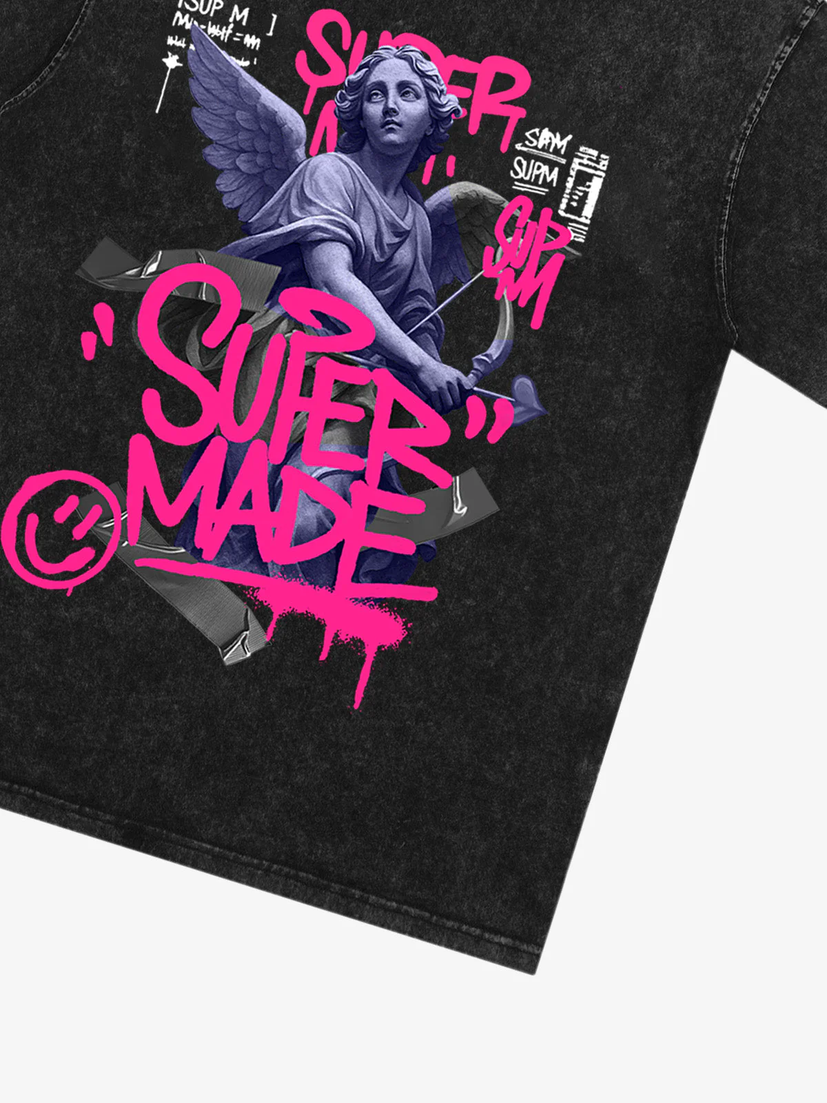 Street Pink Lucky Angel Graphic Design T-Shirt - Image 27