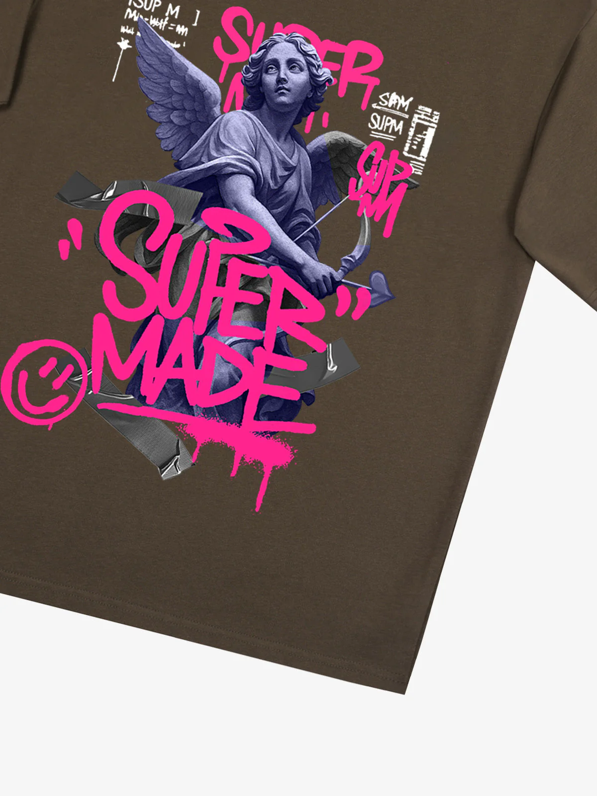 Street Pink Lucky Angel Graphic Design T-Shirt - Image 30