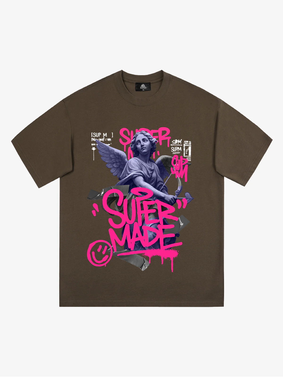 Street Pink Lucky Angel Graphic Design T-Shirt - Image 5