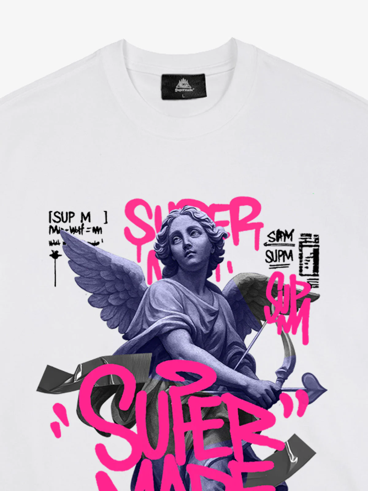 Street Pink Lucky Angel Graphic Design T-Shirt - Image 9