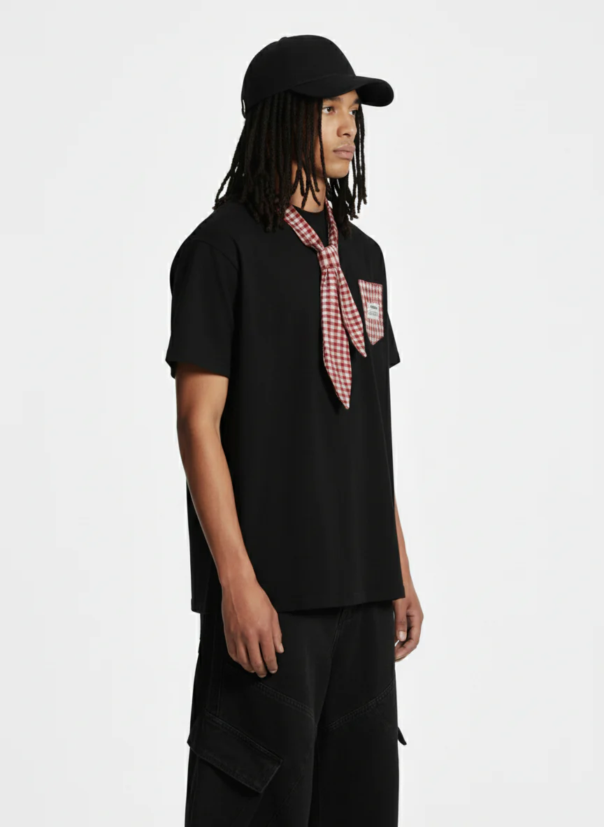 Street Plaid Tie Short Sleeve T-Shirt - Image 15