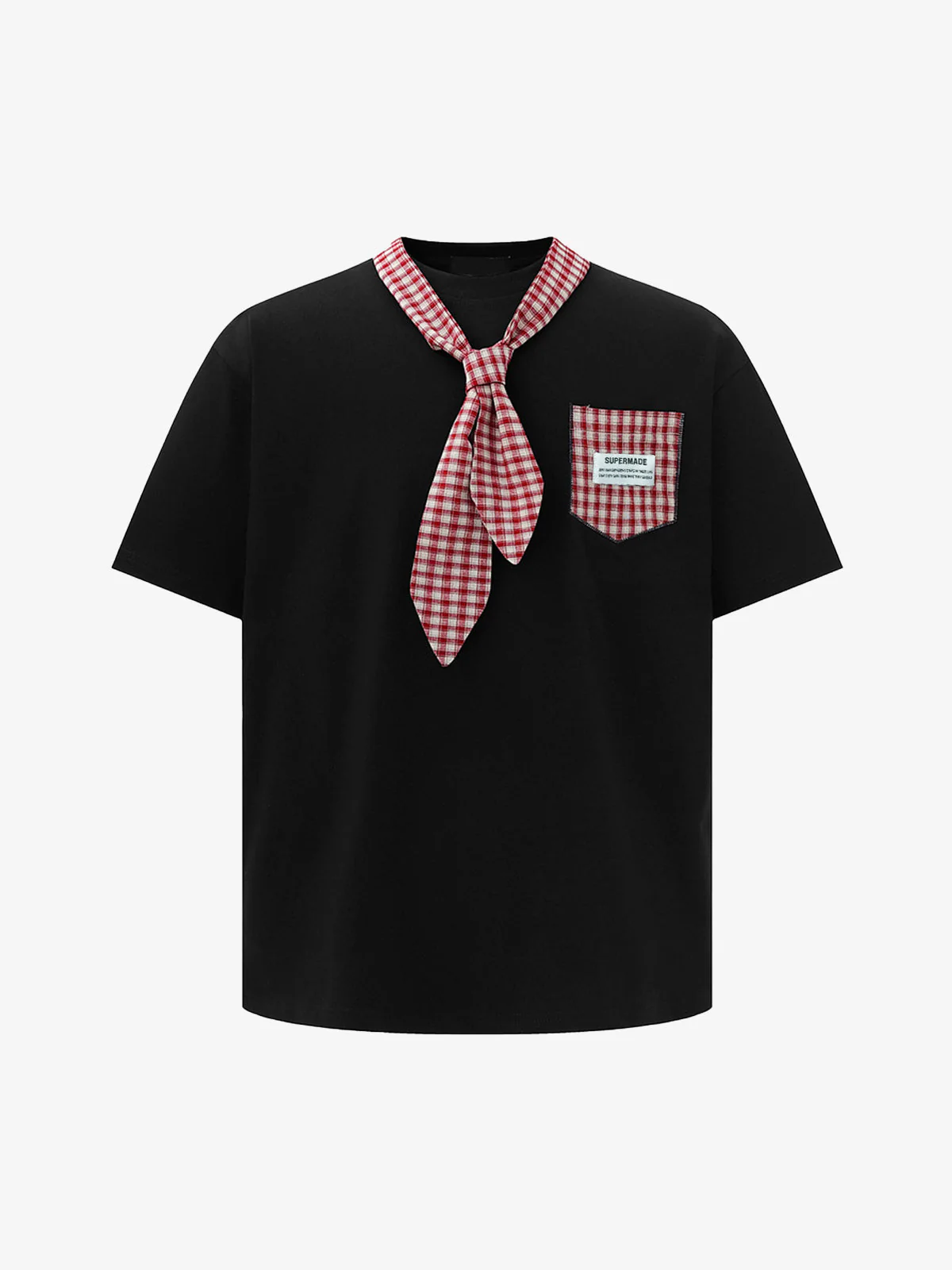 Street Plaid Tie Short Sleeve T-Shirt - Image 2