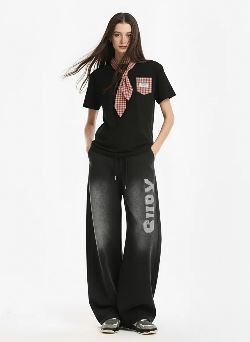 Street Plaid Tie Short Sleeve T-Shirt - Image 7