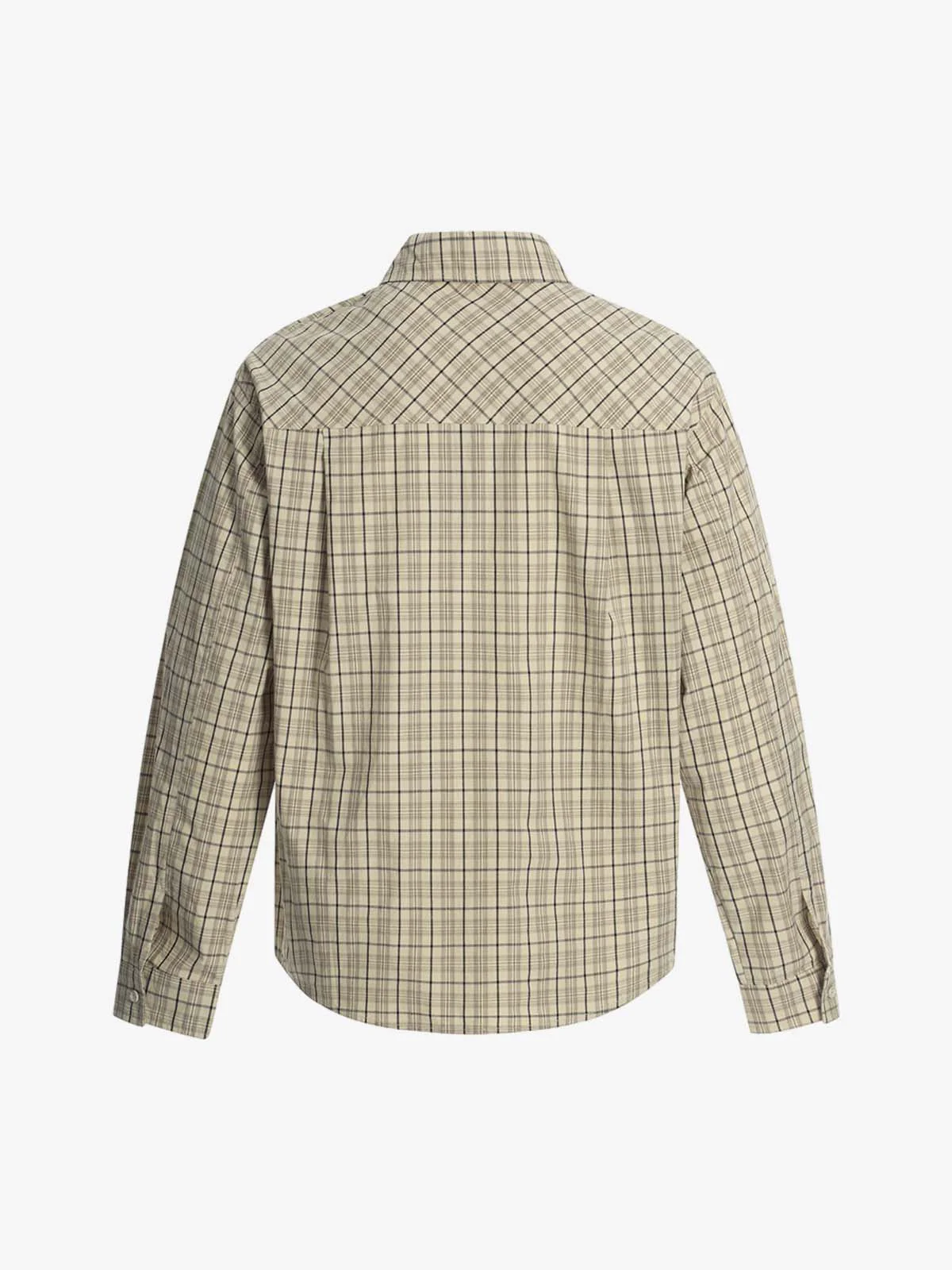 Street Print Lettering Plaid Long-Sleeve Shirt - Image 3