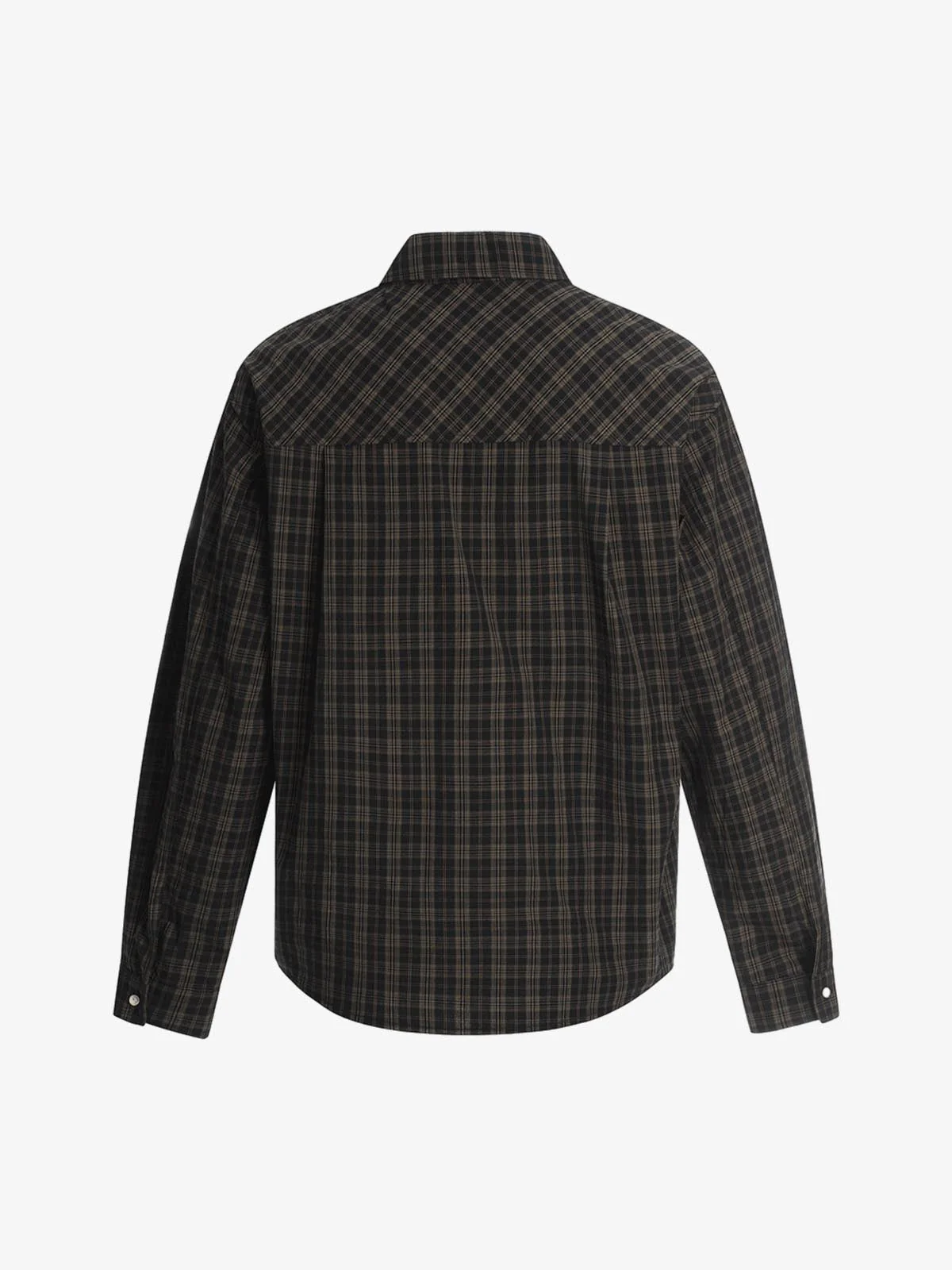 Street Print Lettering Plaid Long-Sleeve Shirt - Image 4