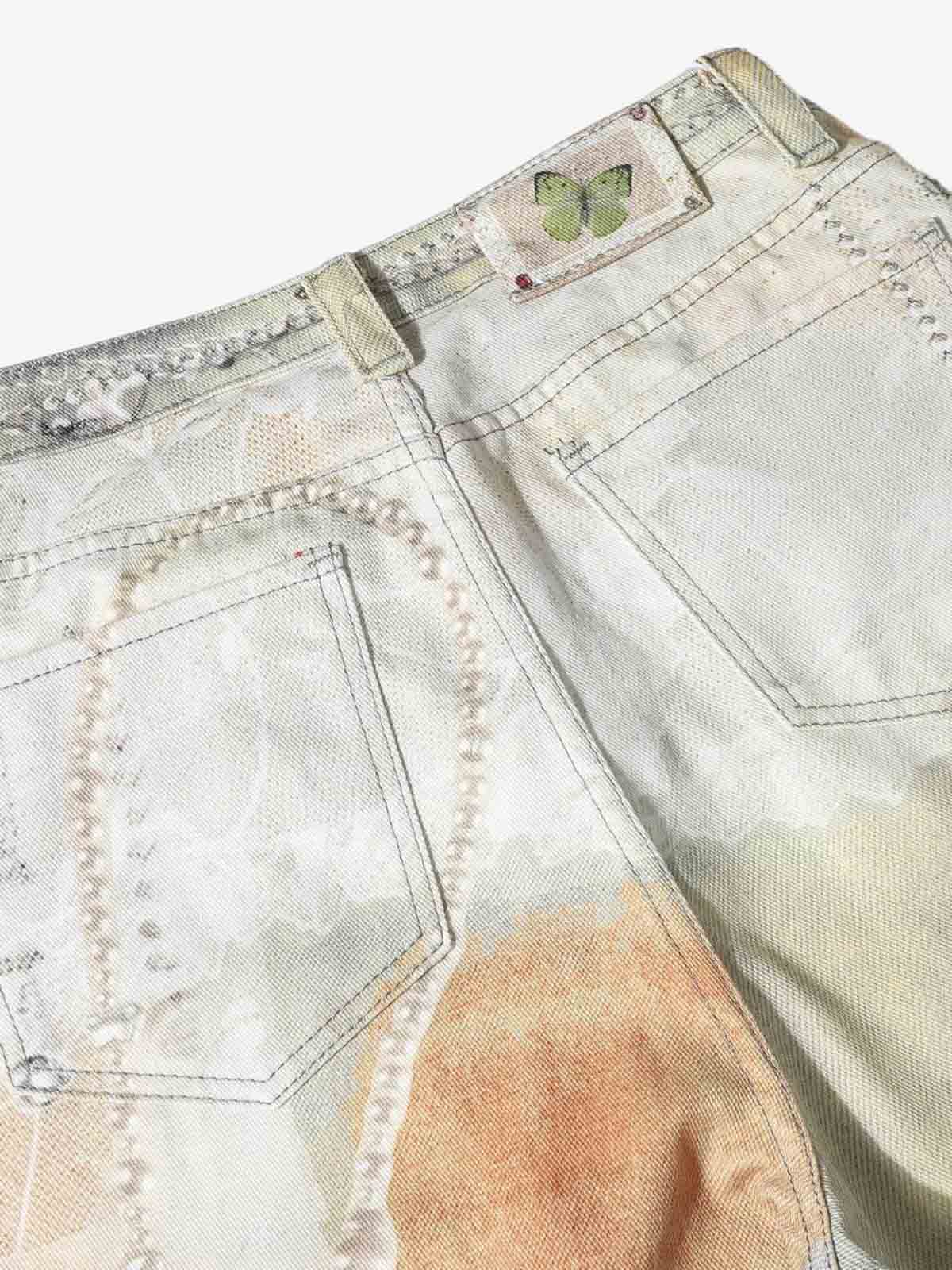 Street Tie-Dye Distressed Chain Detail 3D Printed Jeans - Image 5