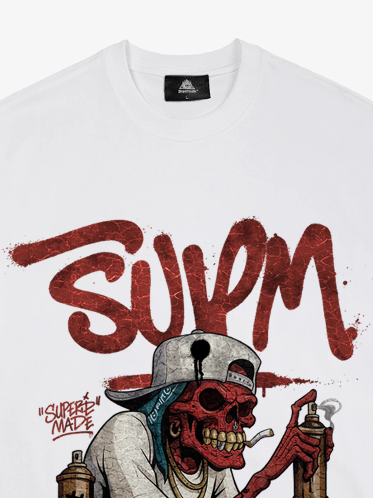 Street Trendy Skull Spray-Paint Graffiti Master T-Shirt - Image 19