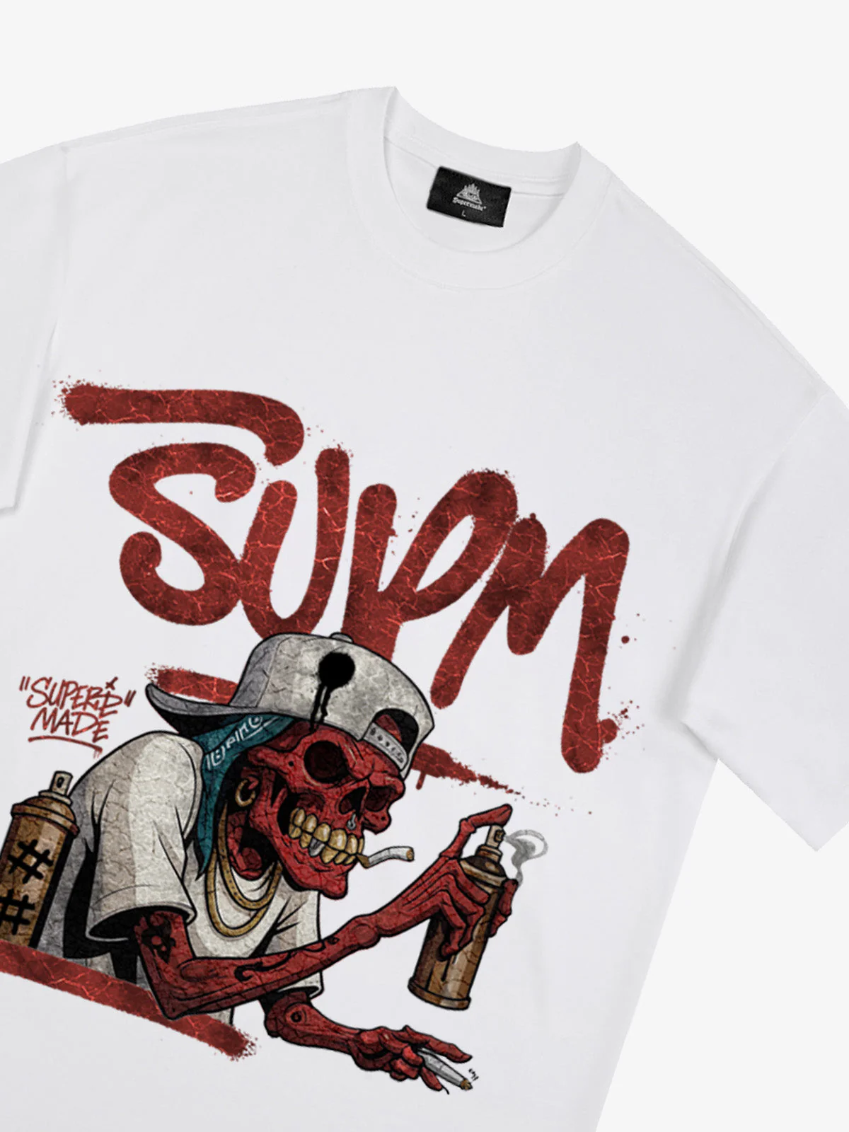 Street Trendy Skull Spray-Paint Graffiti Master T-Shirt - Image 21