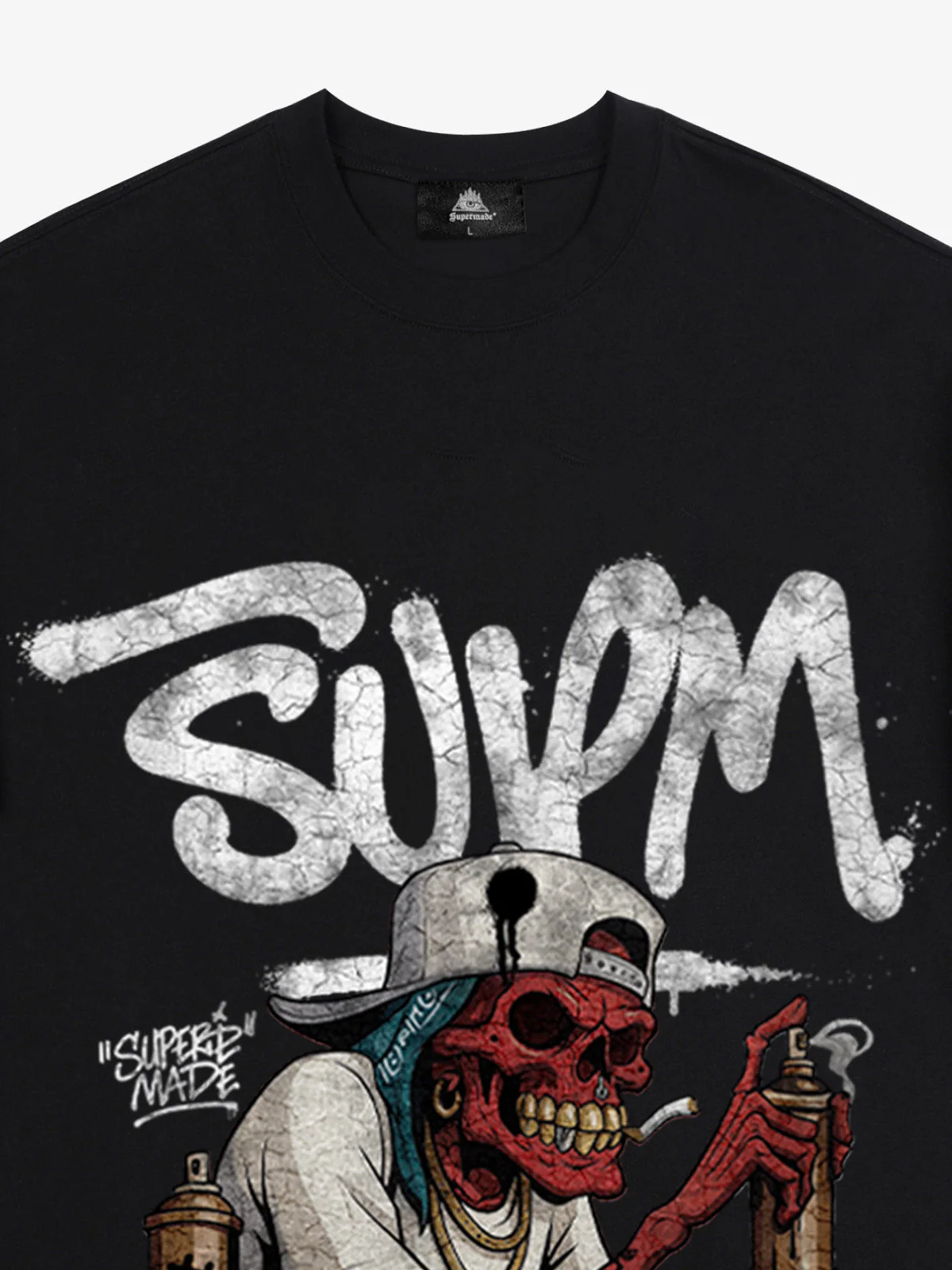 Street Trendy Skull Spray-Paint Graffiti Master T-Shirt - Image 23