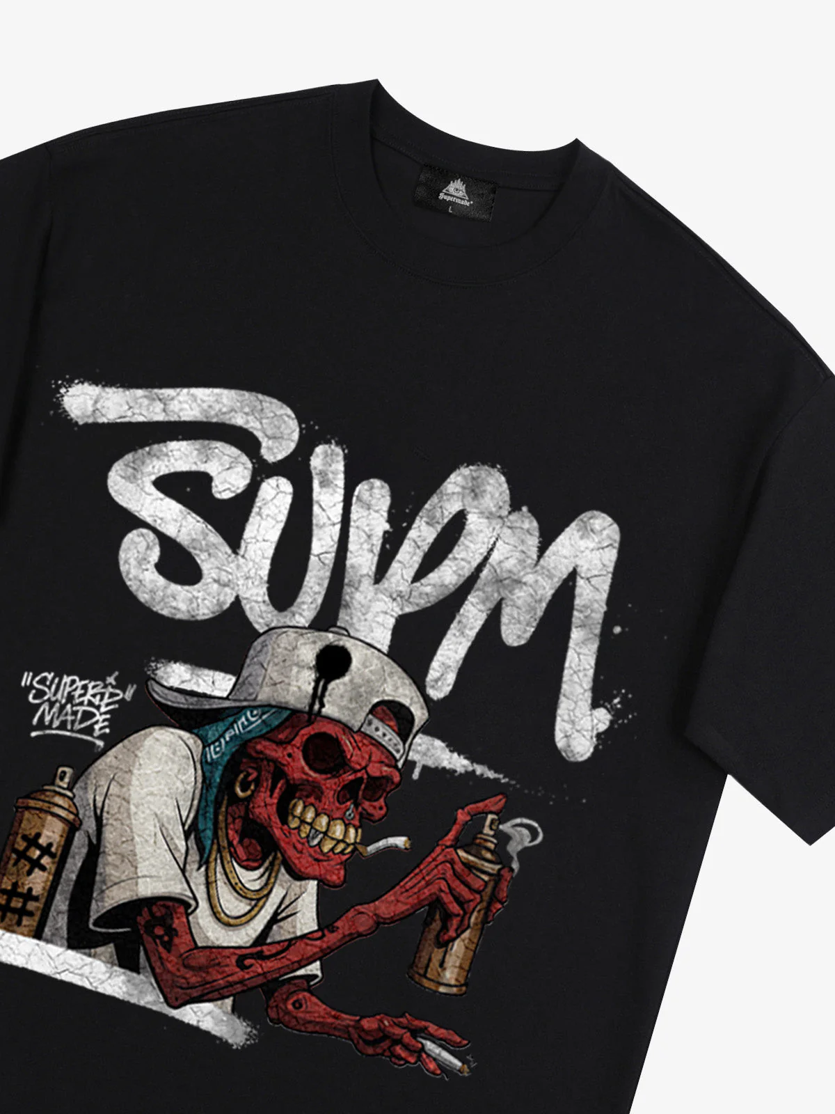 Street Trendy Skull Spray-Paint Graffiti Master T-Shirt - Image 25