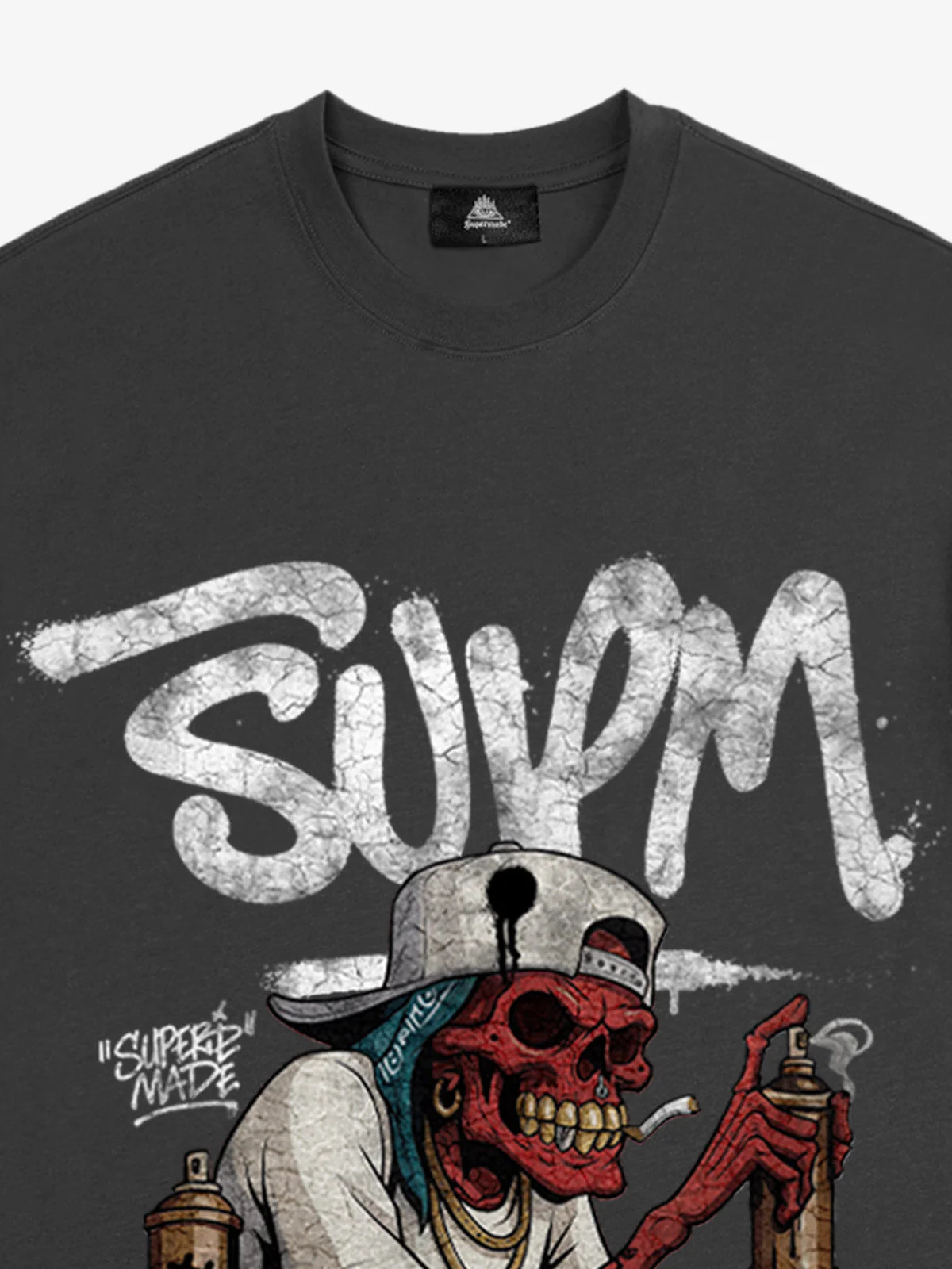 Street Trendy Skull Spray-Paint Graffiti Master T-Shirt - Image 27
