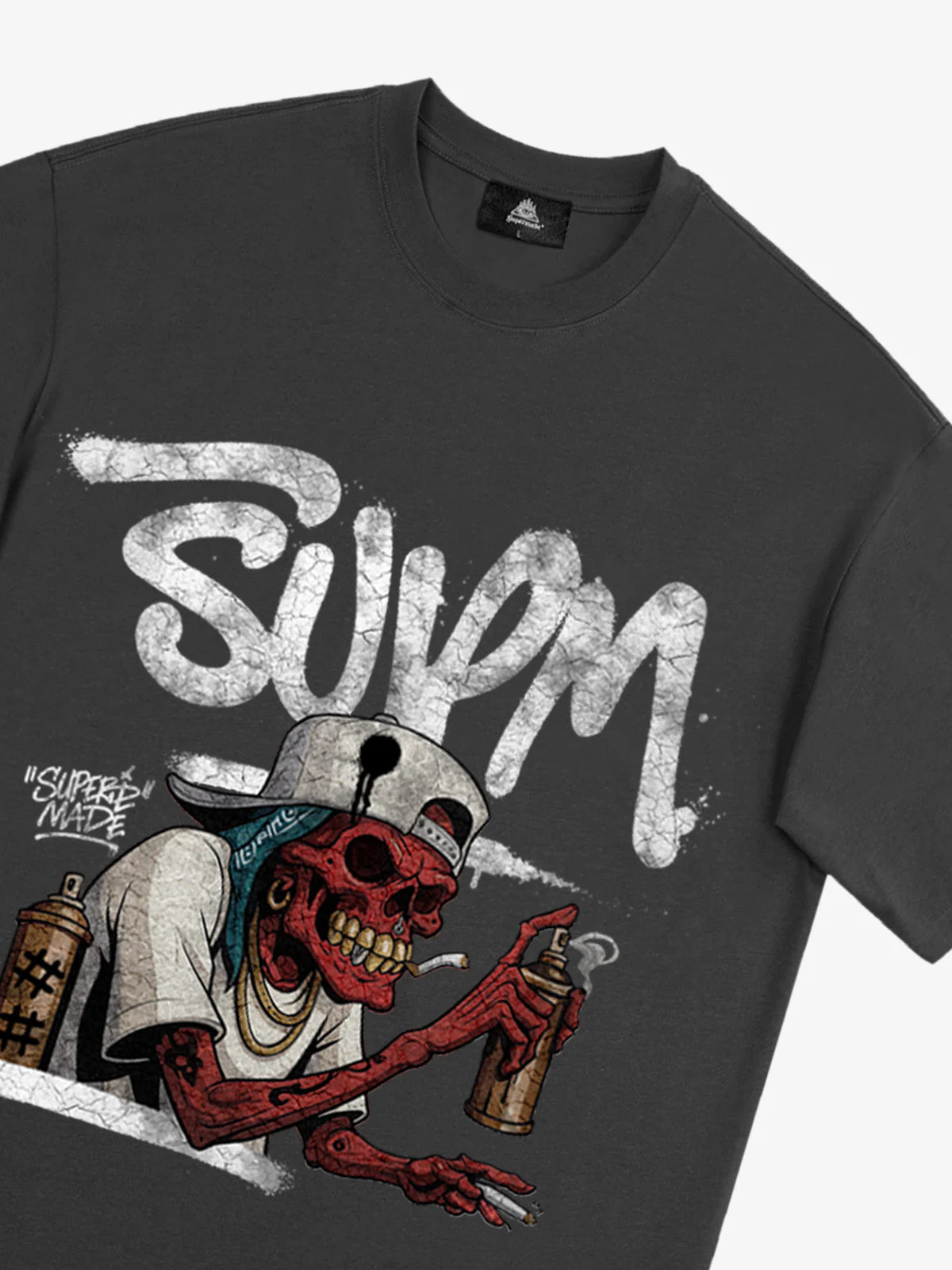 Street Trendy Skull Spray-Paint Graffiti Master T-Shirt - Image 29
