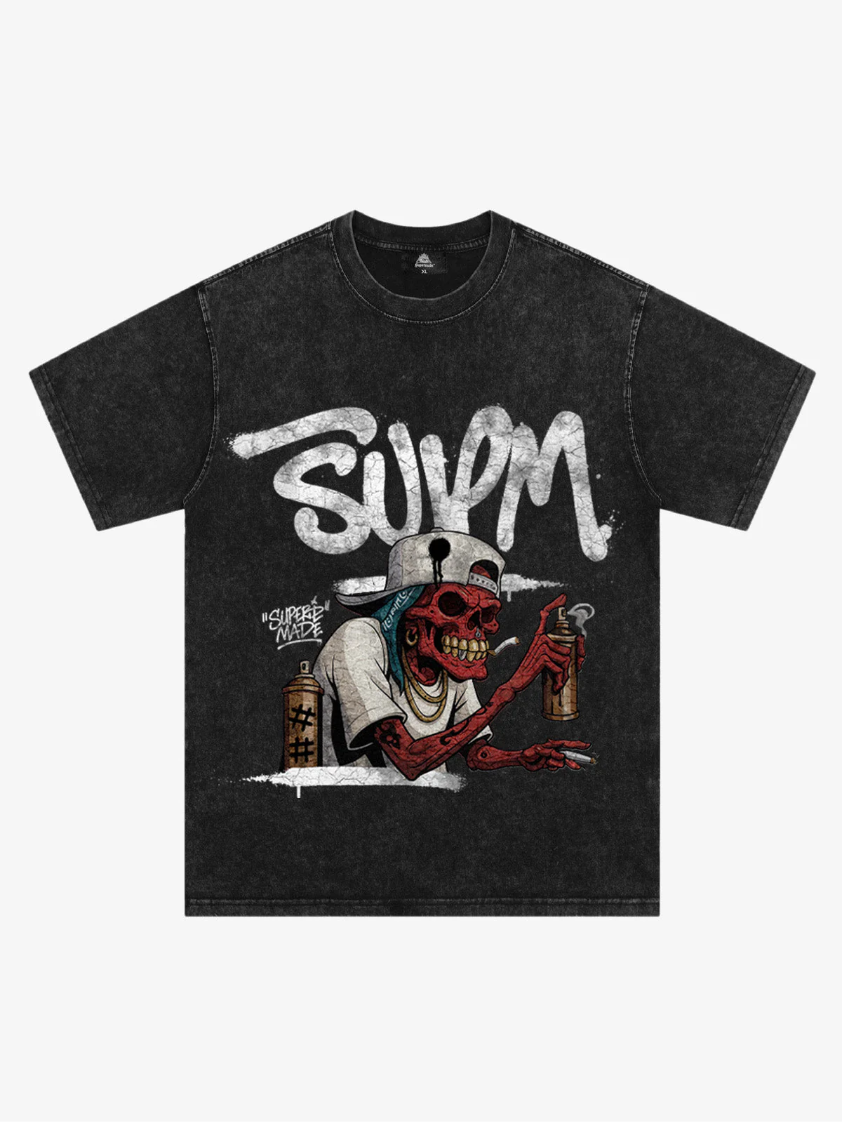 Street Trendy Skull Spray-Paint Graffiti Master T-Shirt - Image 3