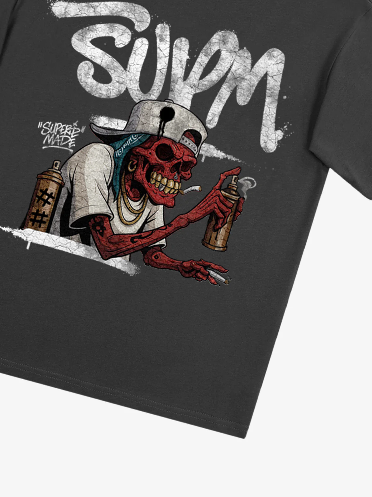 Street Trendy Skull Spray-Paint Graffiti Master T-Shirt - Image 30