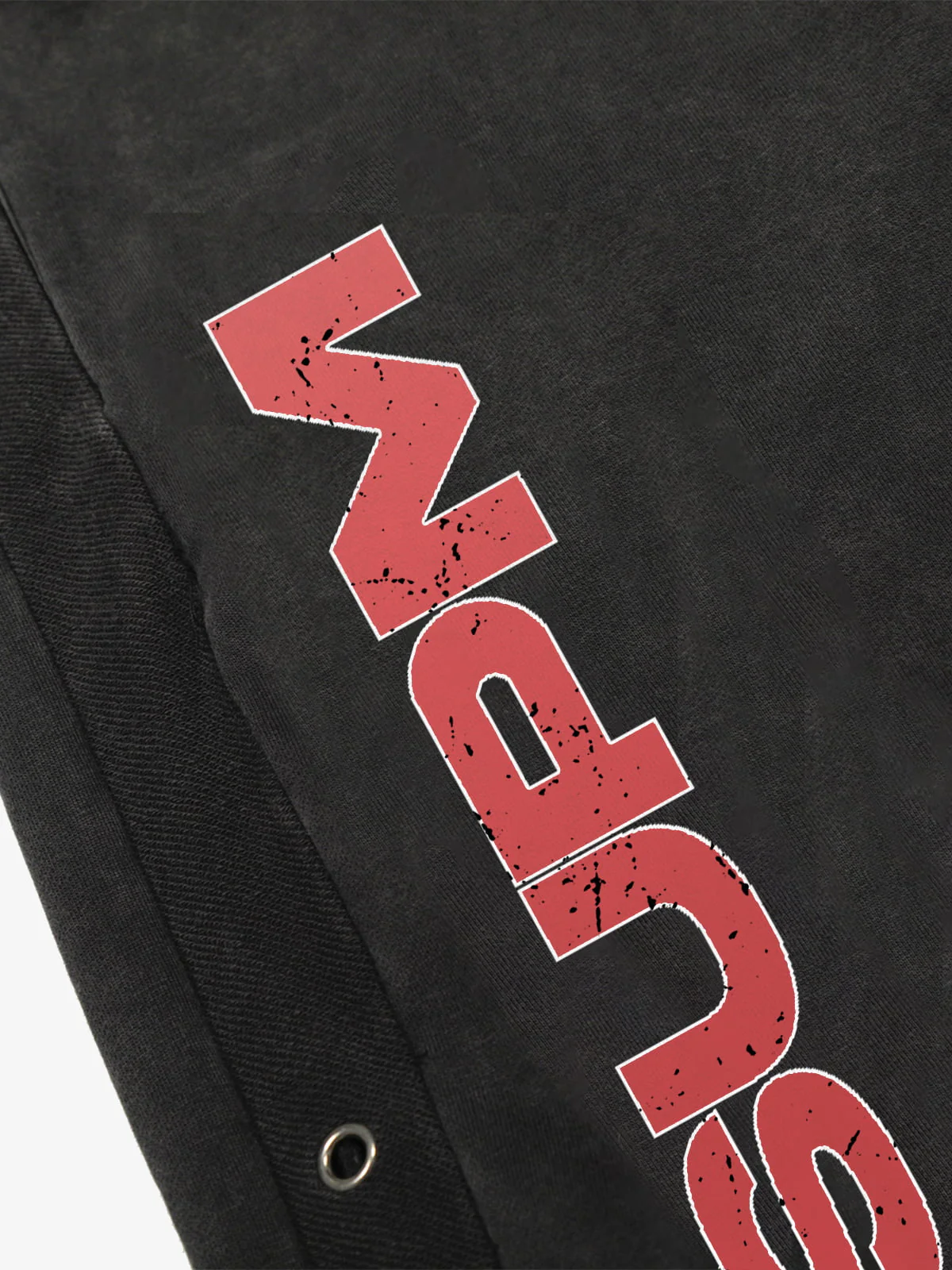 Street Washed Mottled Rivet Letter Print Baggy Sweatpants - Image 4