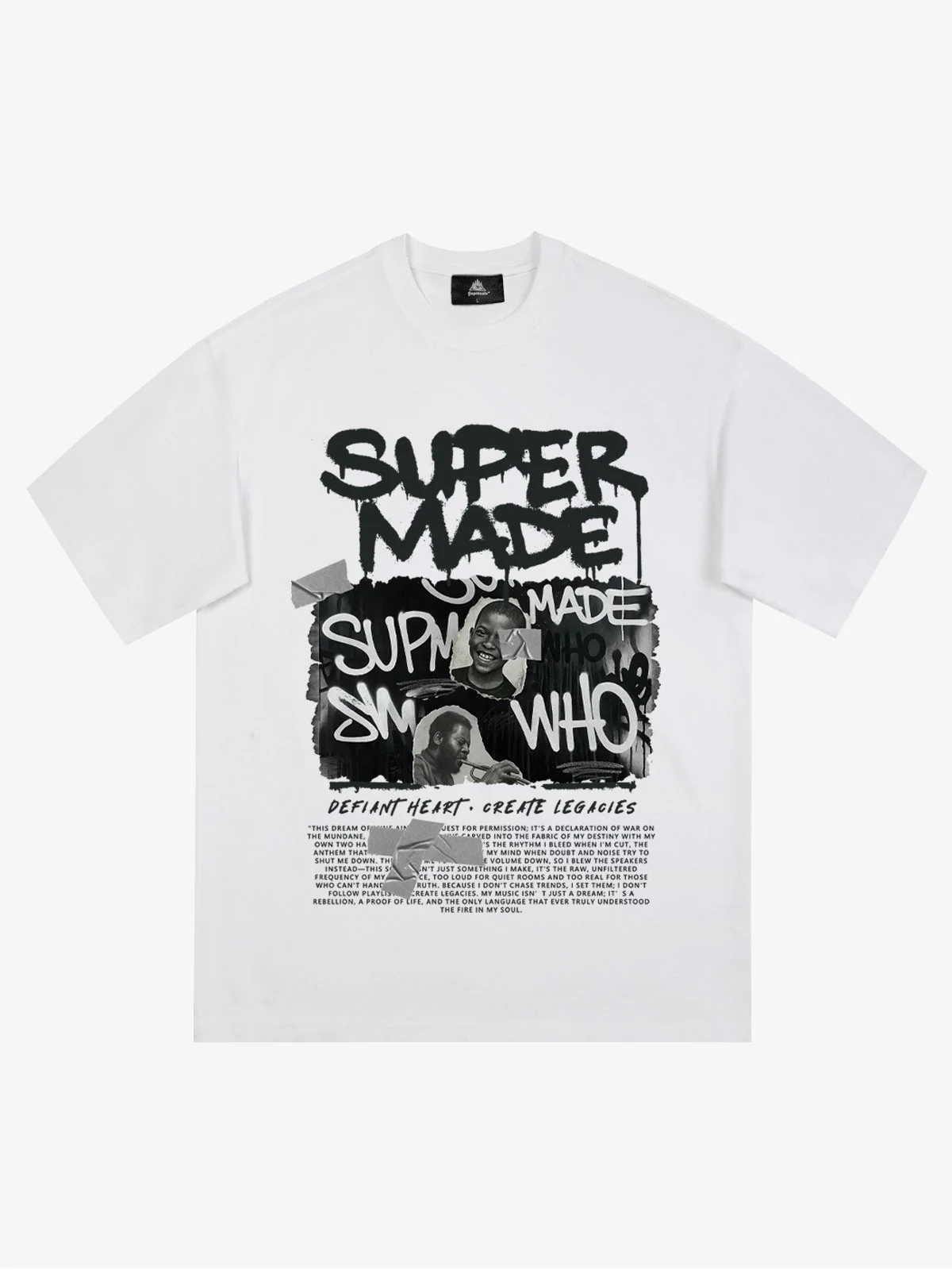 Streetwear Graffiti Character Collage Graphic T-Shirt