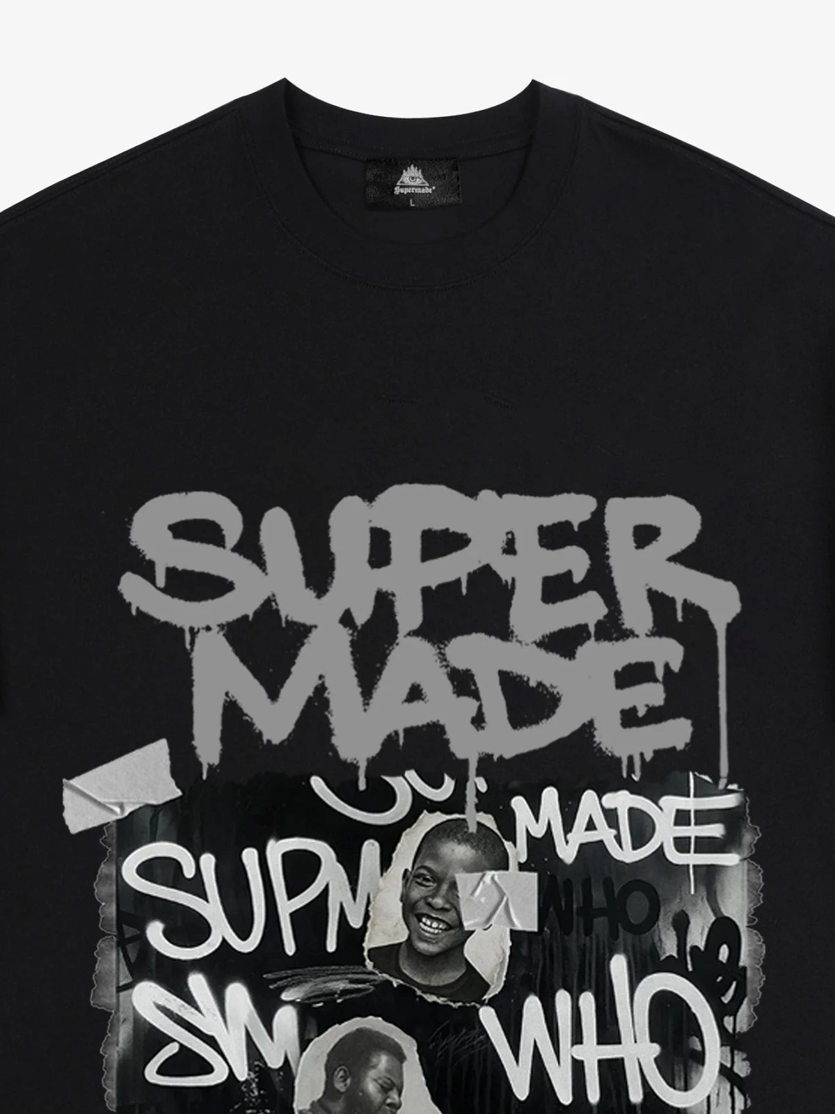 Streetwear Graffiti Character Collage Graphic T-Shirt - Image 10
