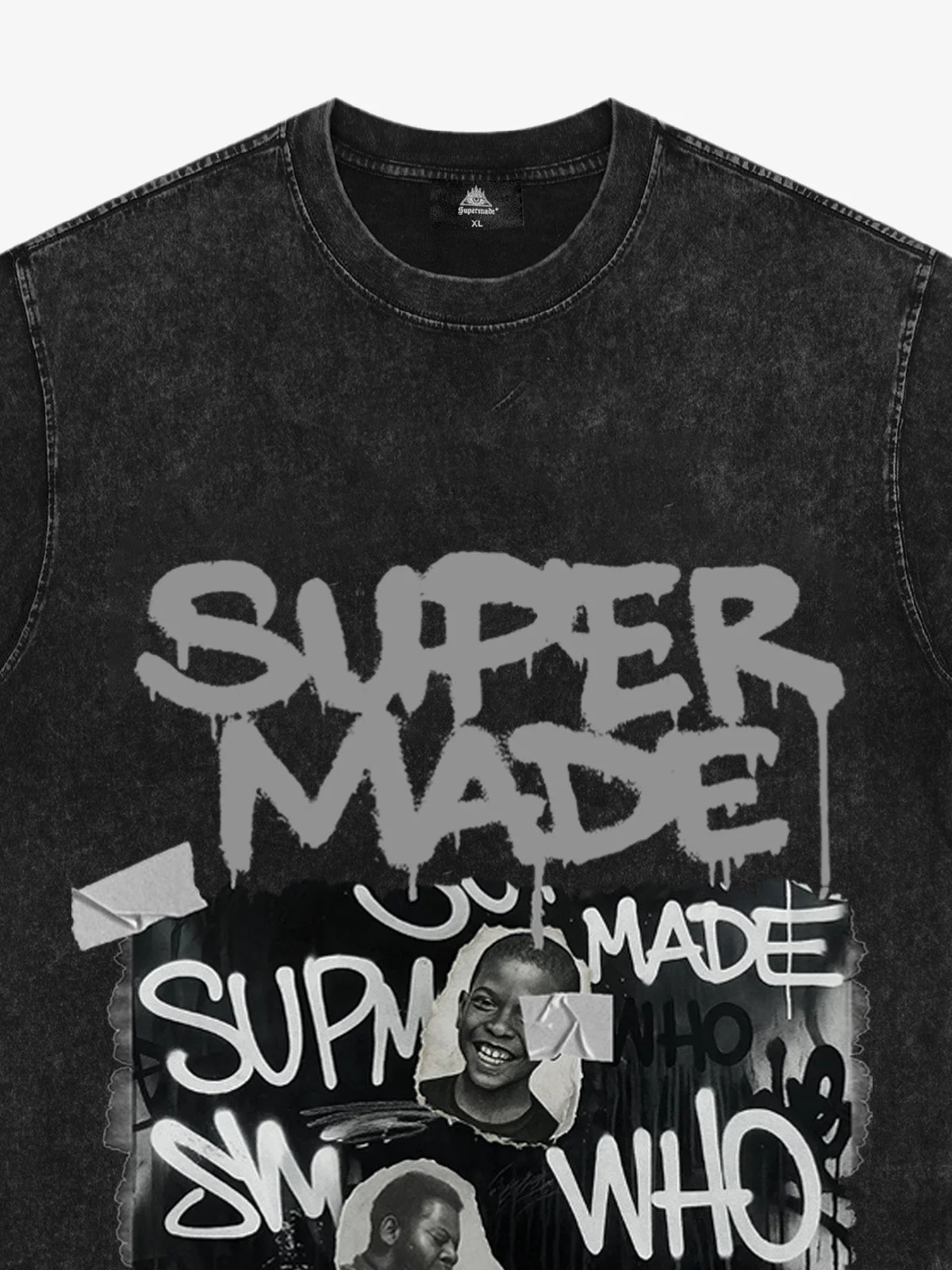 Streetwear Graffiti Character Collage Graphic T-Shirt - Image 11