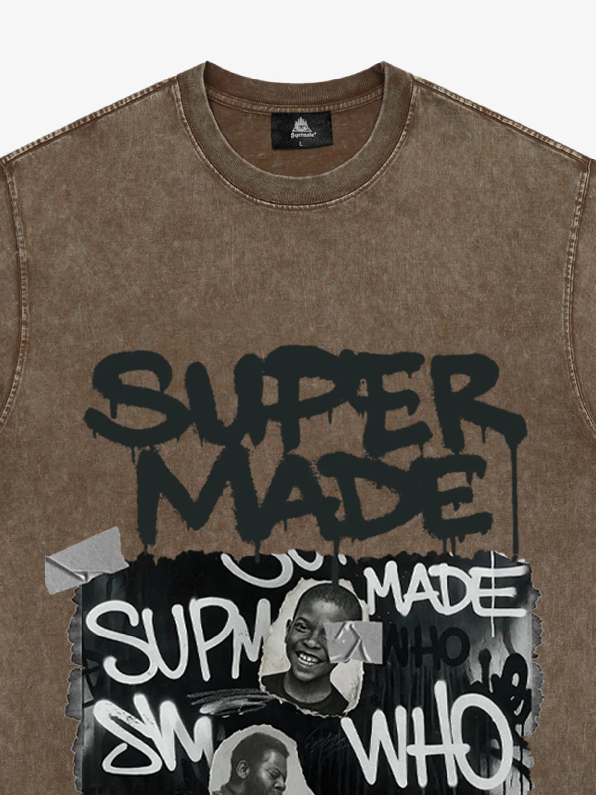 Streetwear Graffiti Character Collage Graphic T-Shirt - Image 13