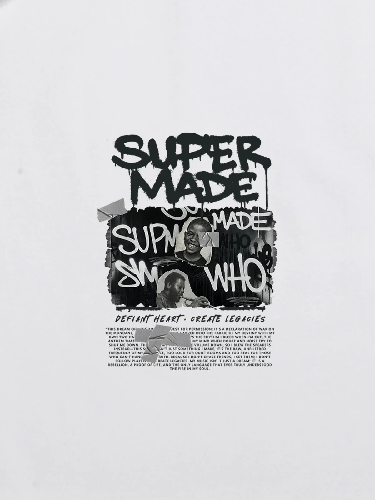 Streetwear Graffiti Character Collage Graphic T-Shirt - Image 15