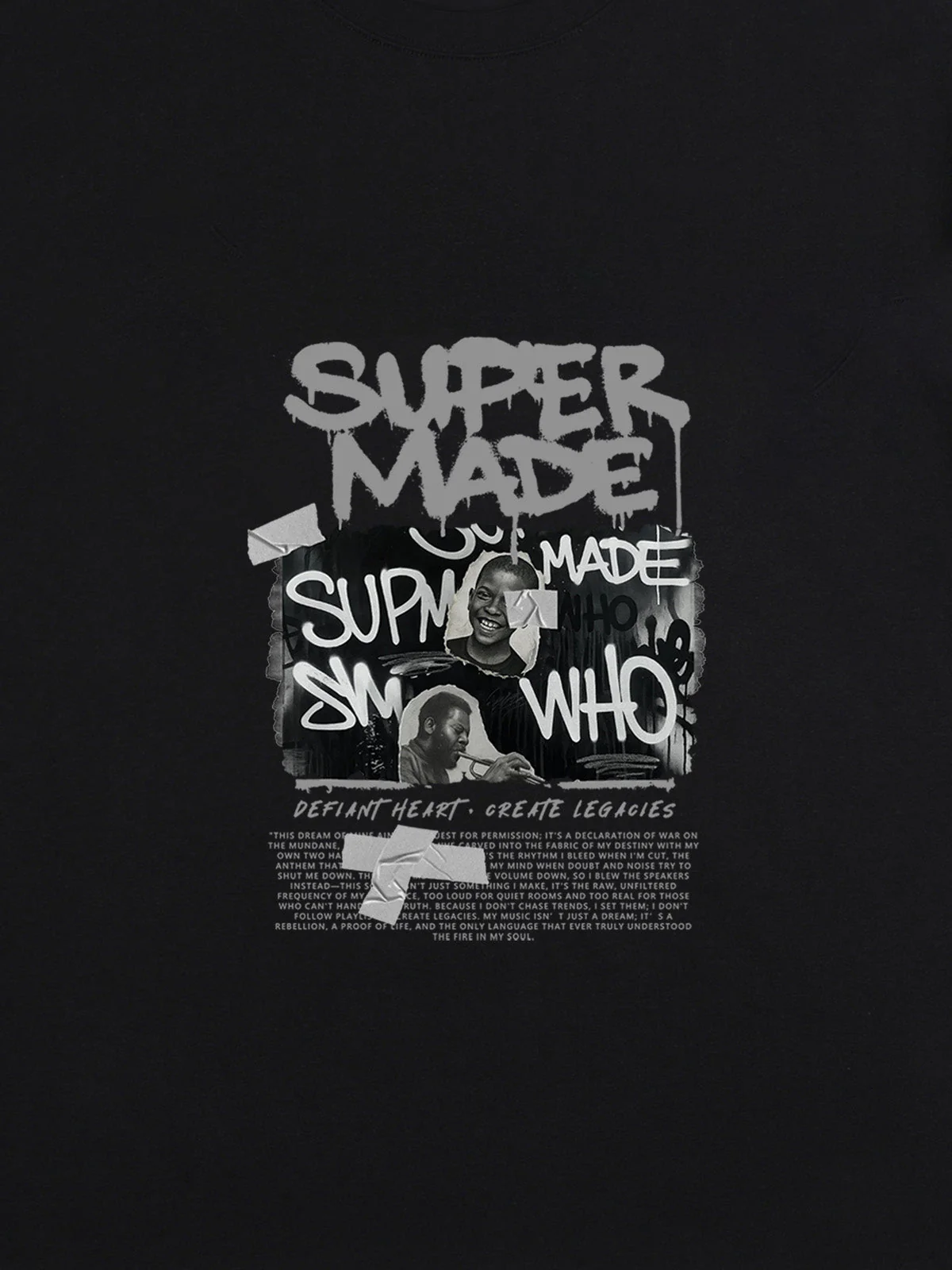 Streetwear Graffiti Character Collage Graphic T-Shirt - Image 16