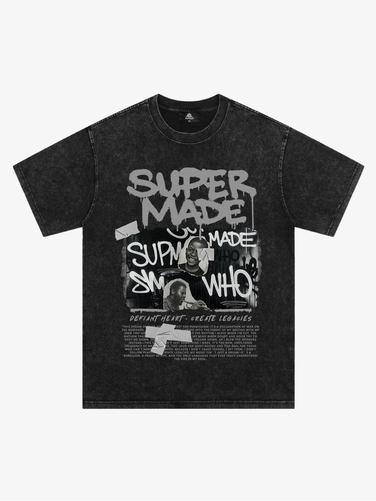 Streetwear Graffiti Character Collage Graphic T-Shirt - Image 2