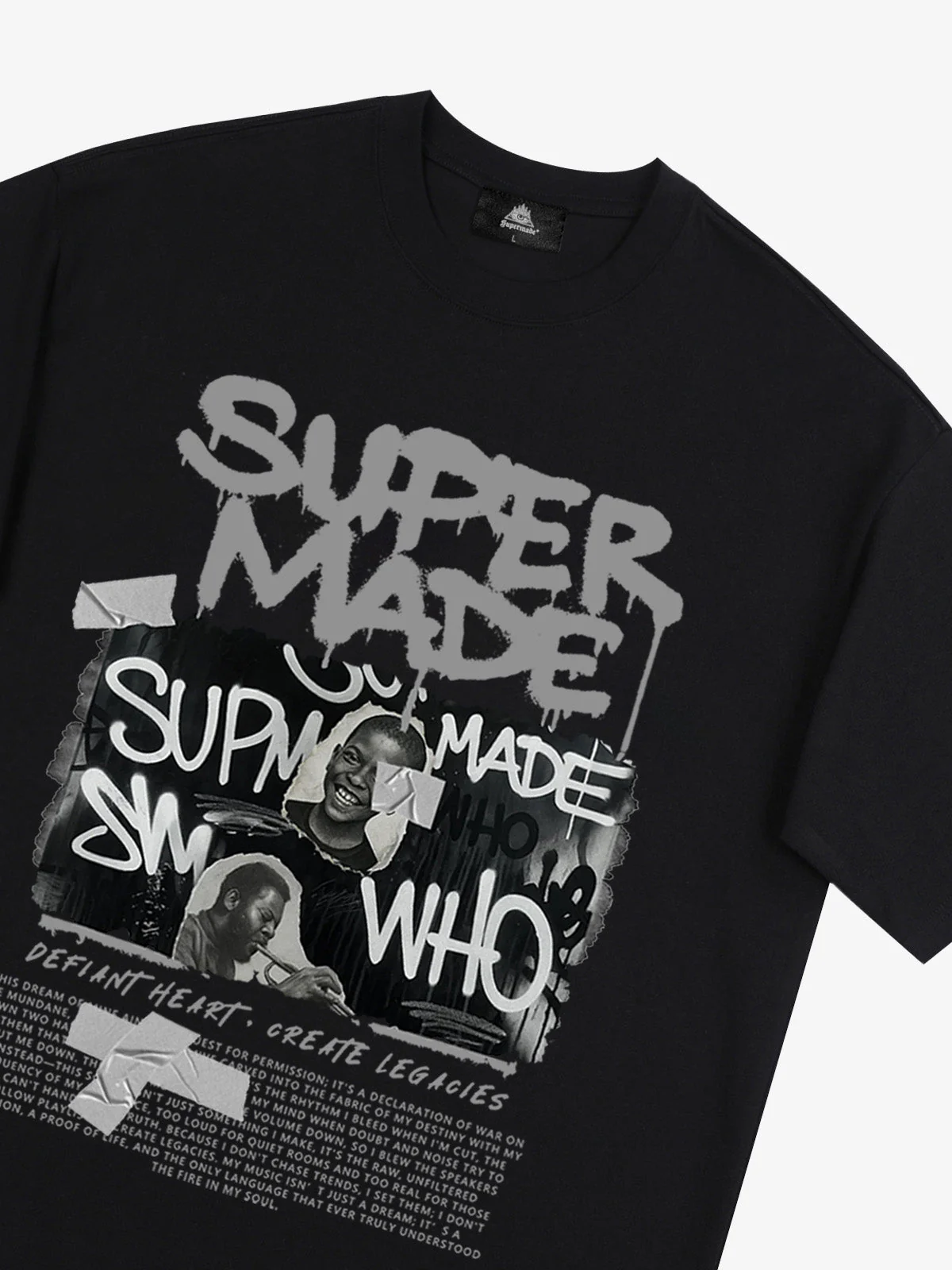 Streetwear Graffiti Character Collage Graphic T-Shirt - Image 23