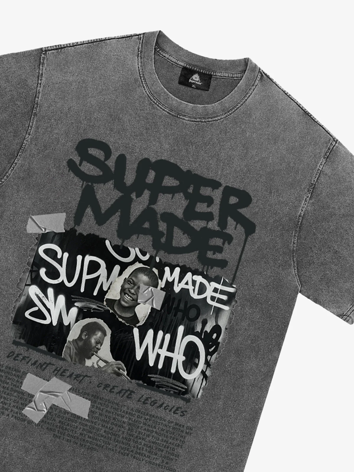 Streetwear Graffiti Character Collage Graphic T-Shirt - Image 26