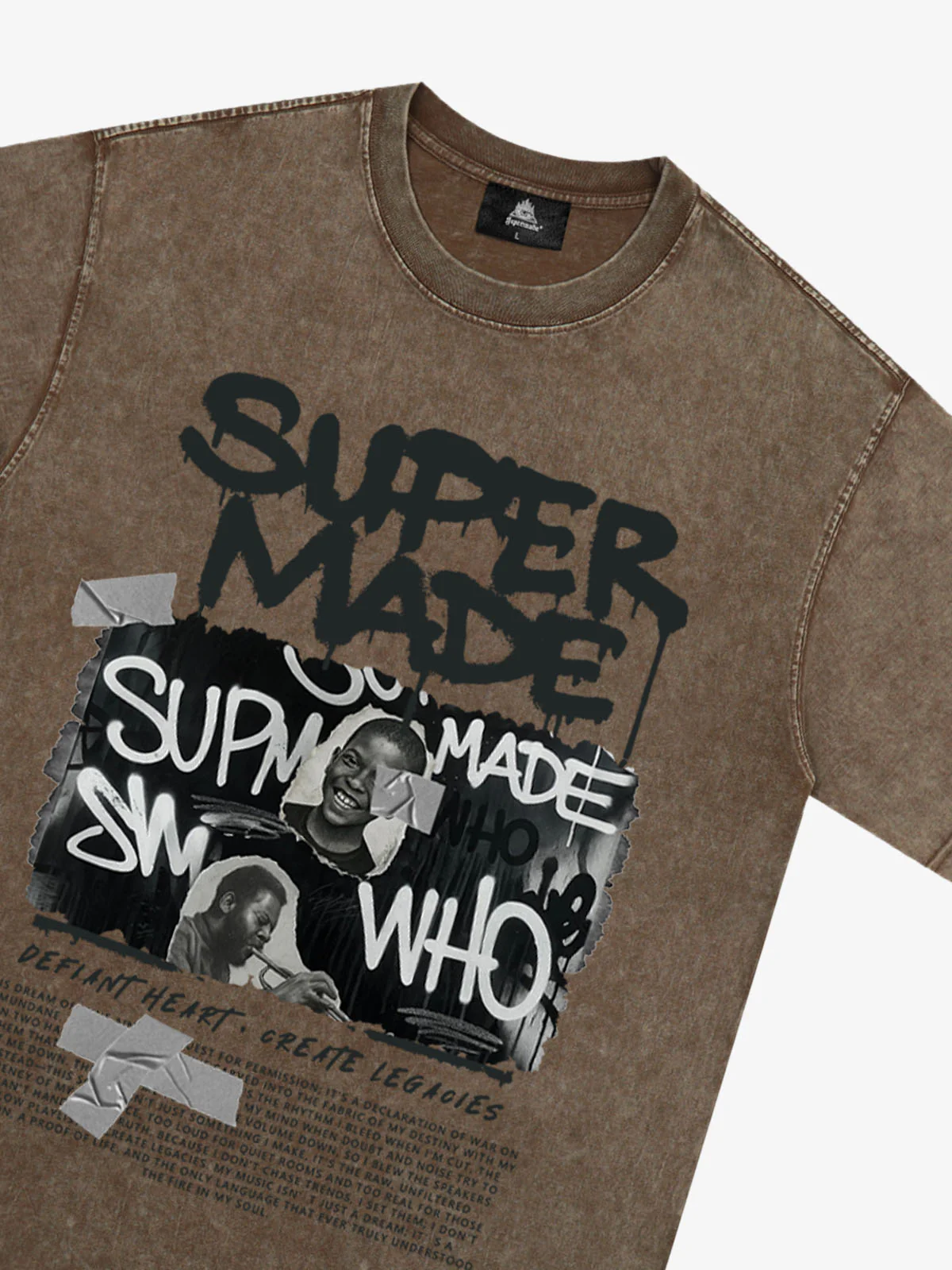 Streetwear Graffiti Character Collage Graphic T-Shirt - Image 27