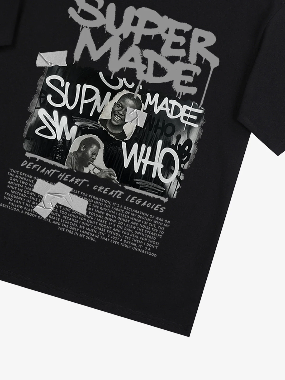 Streetwear Graffiti Character Collage Graphic T-Shirt - Image 30