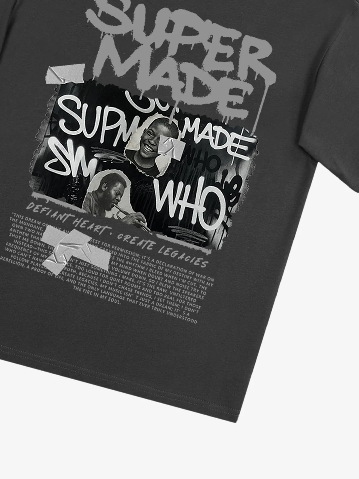 Streetwear Graffiti Character Collage Graphic T-Shirt - Image 31