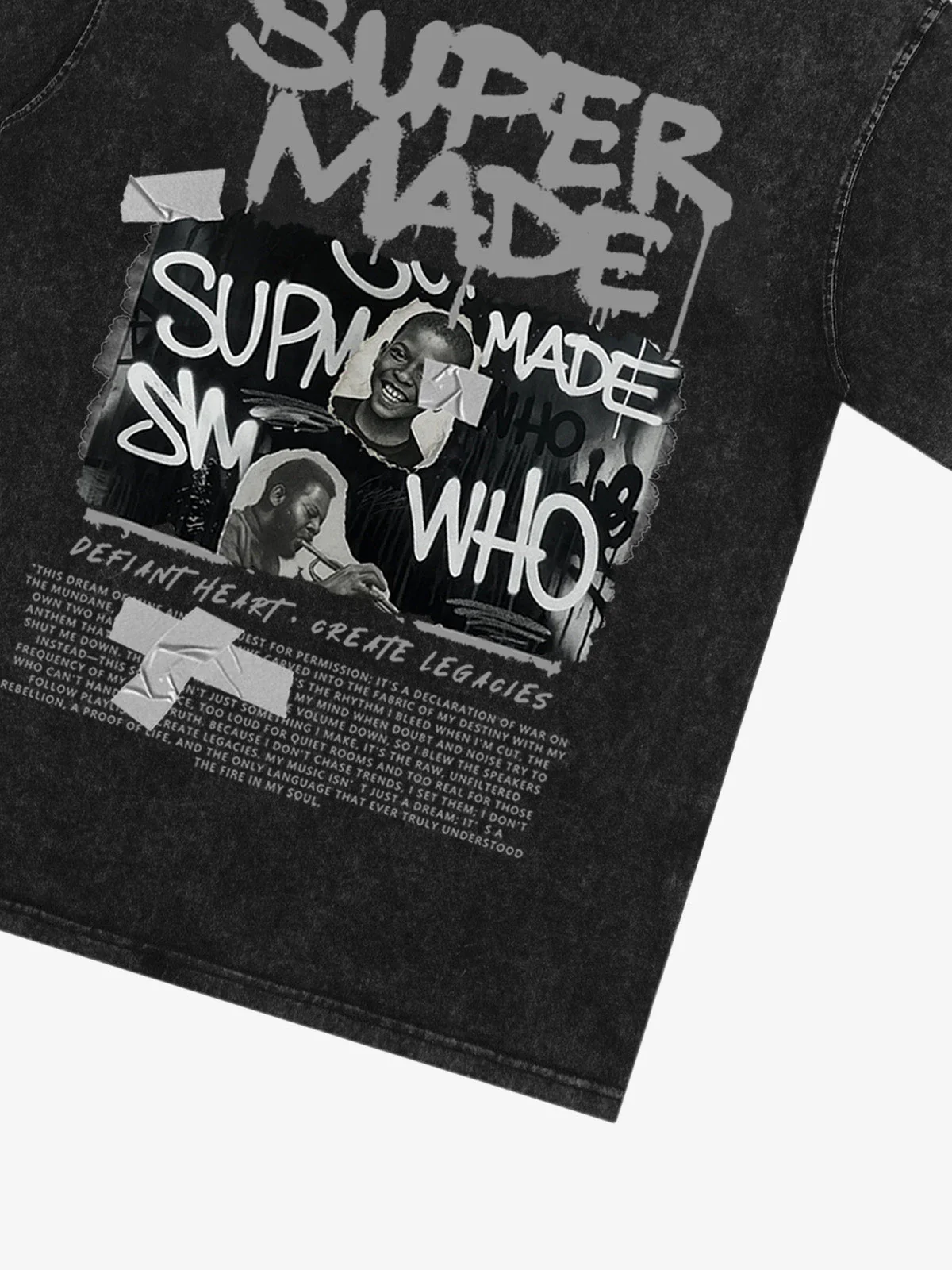 Streetwear Graffiti Character Collage Graphic T-Shirt - Image 32