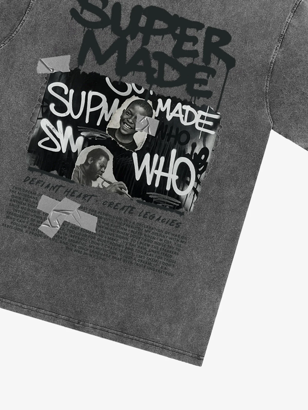 Streetwear Graffiti Character Collage Graphic T-Shirt - Image 33