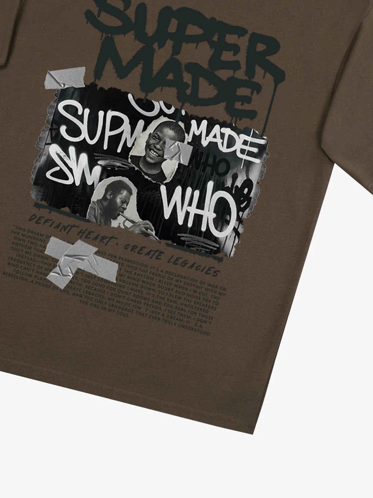 Streetwear Graffiti Character Collage Graphic T-Shirt - Image 35