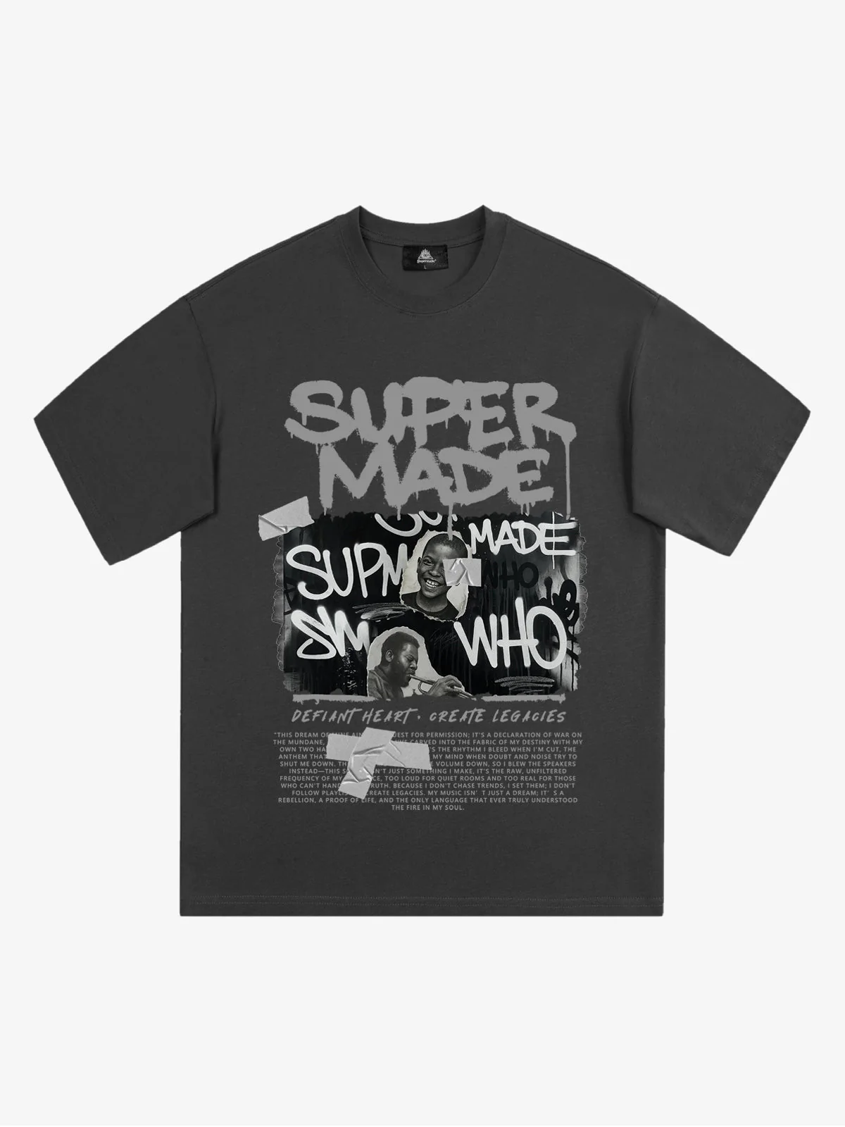 Streetwear Graffiti Character Collage Graphic T-Shirt - Image 4