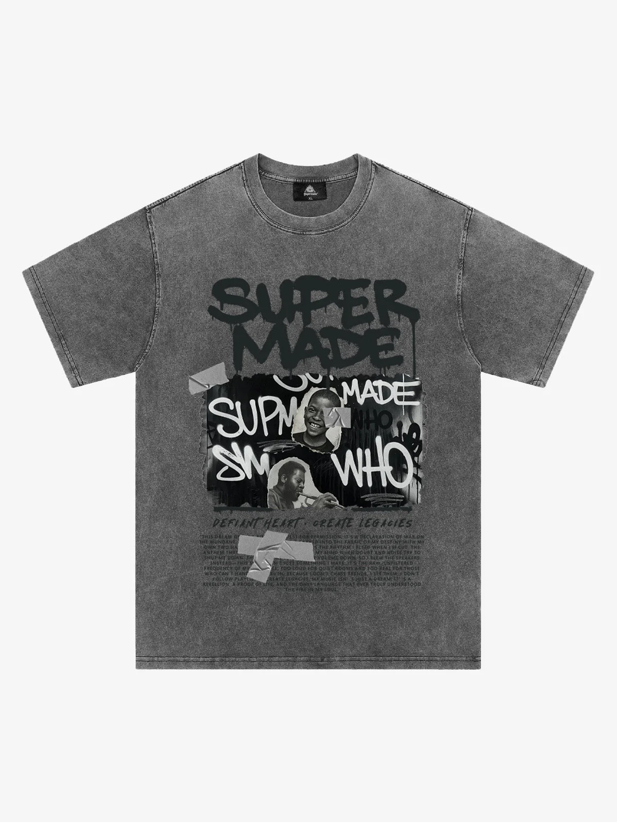 Streetwear Graffiti Character Collage Graphic T-Shirt - Image 5