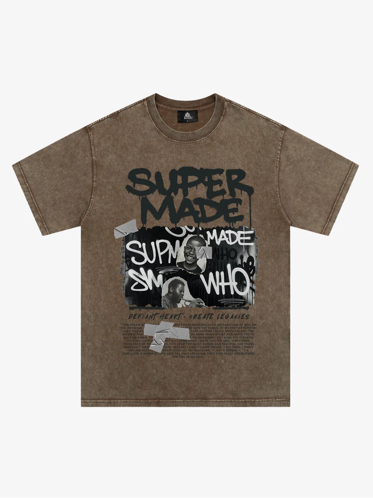 Streetwear Graffiti Character Collage Graphic T-Shirt - Image 6