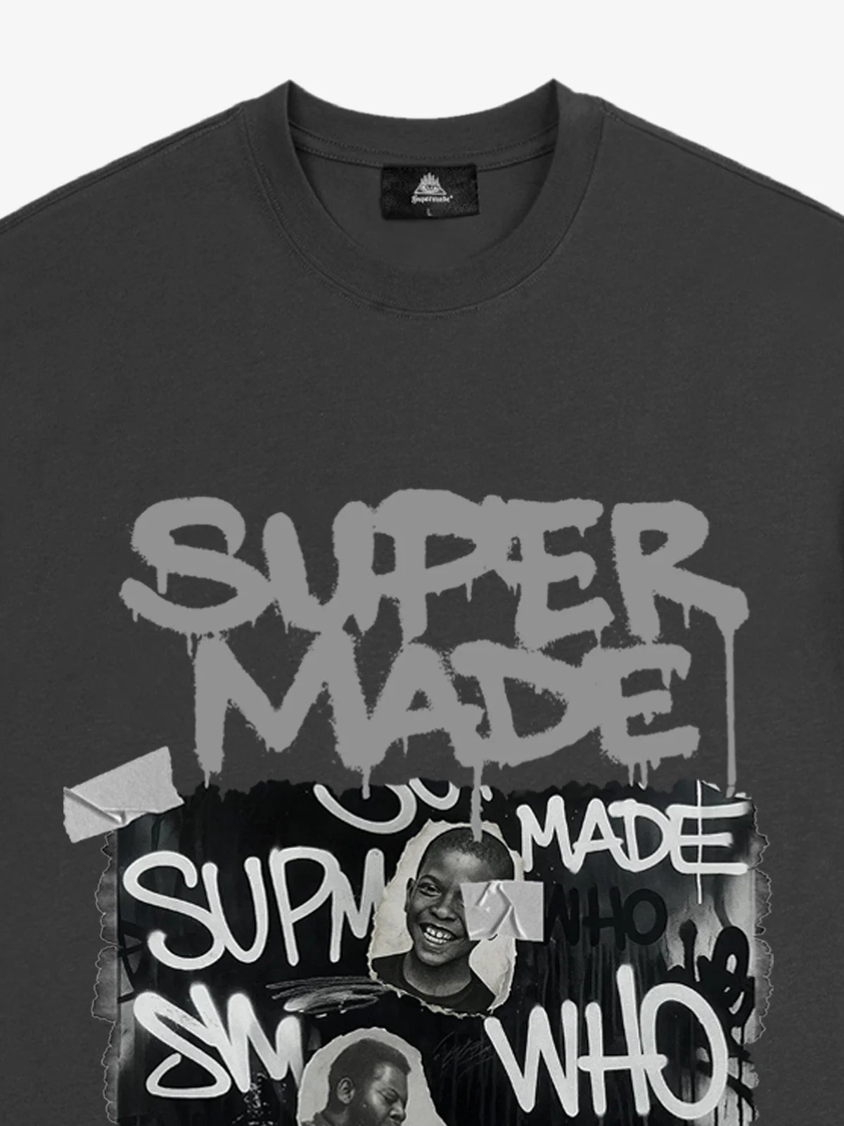 Streetwear Graffiti Character Collage Graphic T-Shirt - Image 9