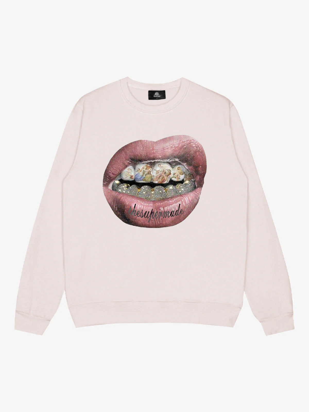 Streetwear Hip-Hop Gold Mouth Print Sweatshirt