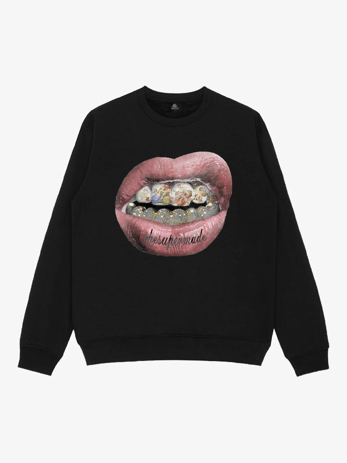 Streetwear Hip-Hop Gold Mouth Print Sweatshirt - Image 7