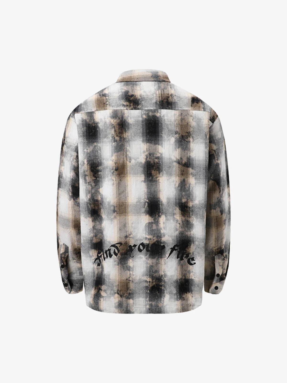 Streetwear Washed Distressed Plaid Long Sleeve Shirt - Image 6