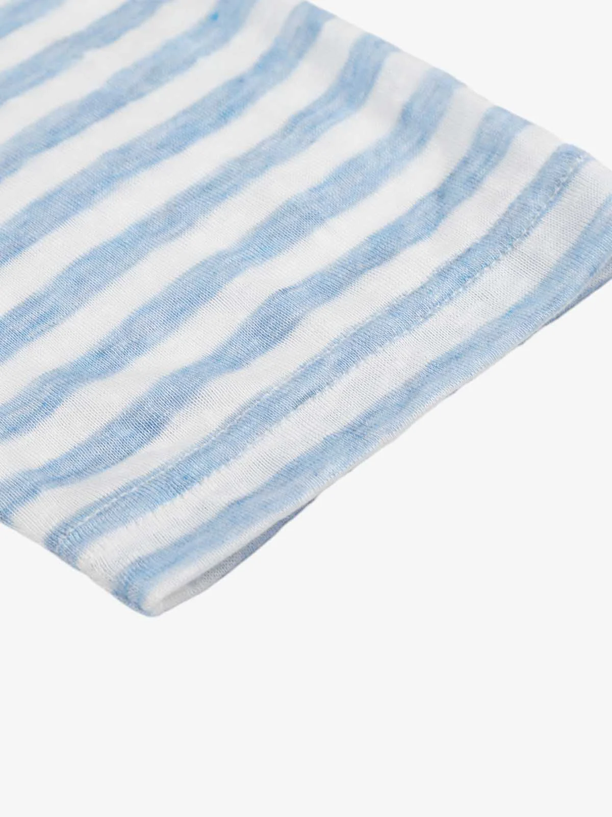 Striped Off-Shoulder Henley T-Shirt - Image 11