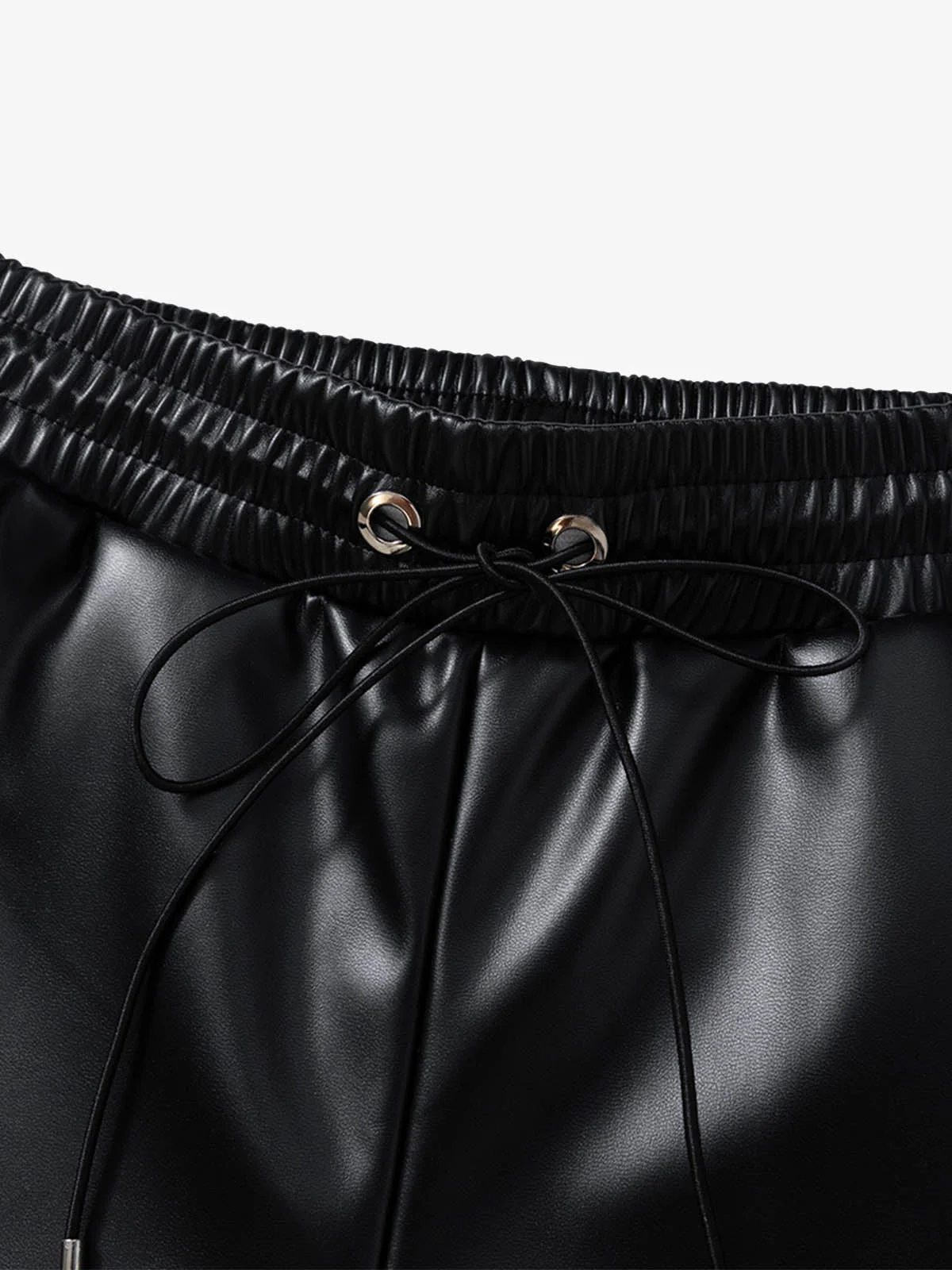 Striped Racing Faux-Leather Shorts - Image 11