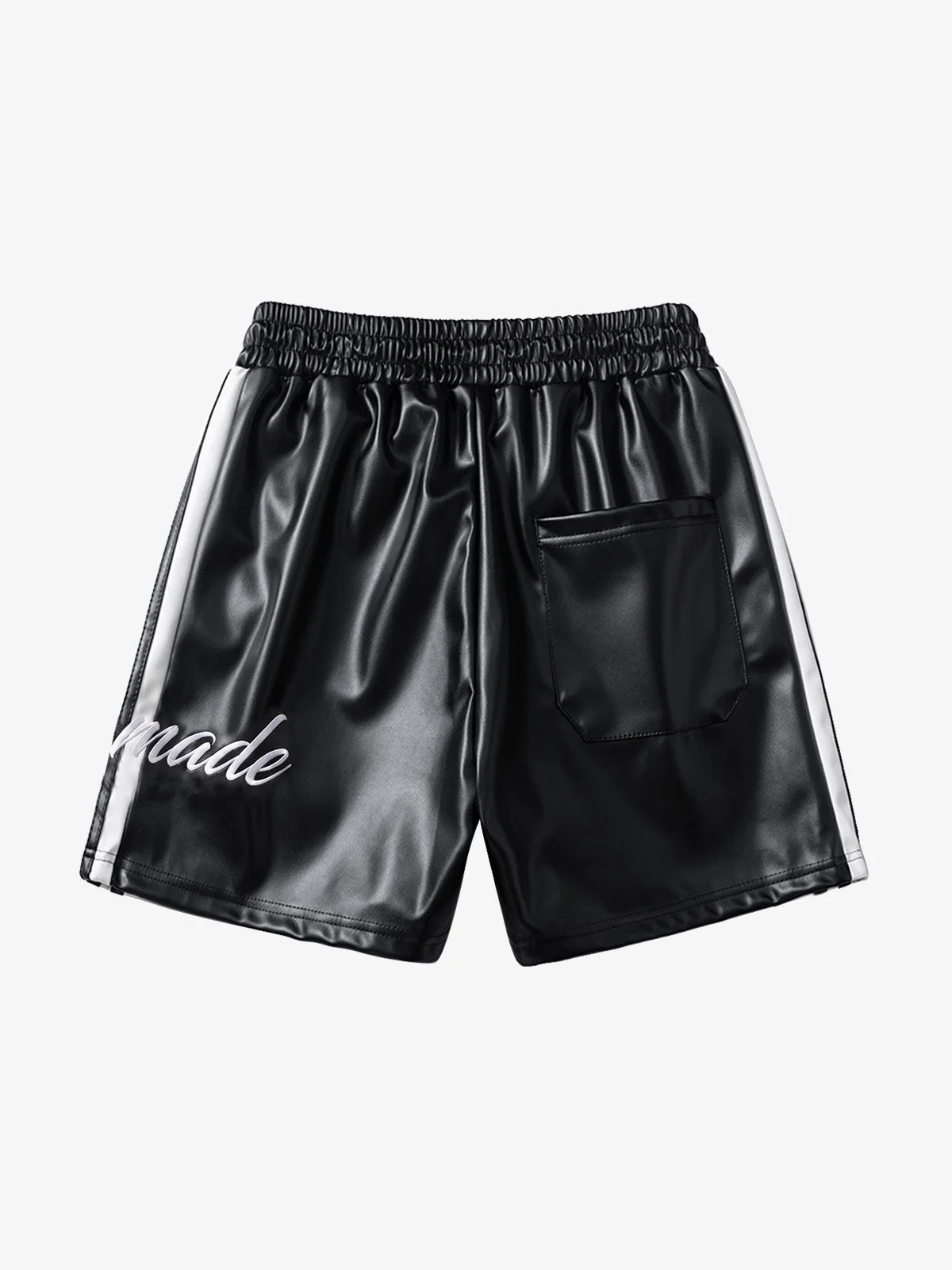 Striped Racing Faux-Leather Shorts - Image 8
