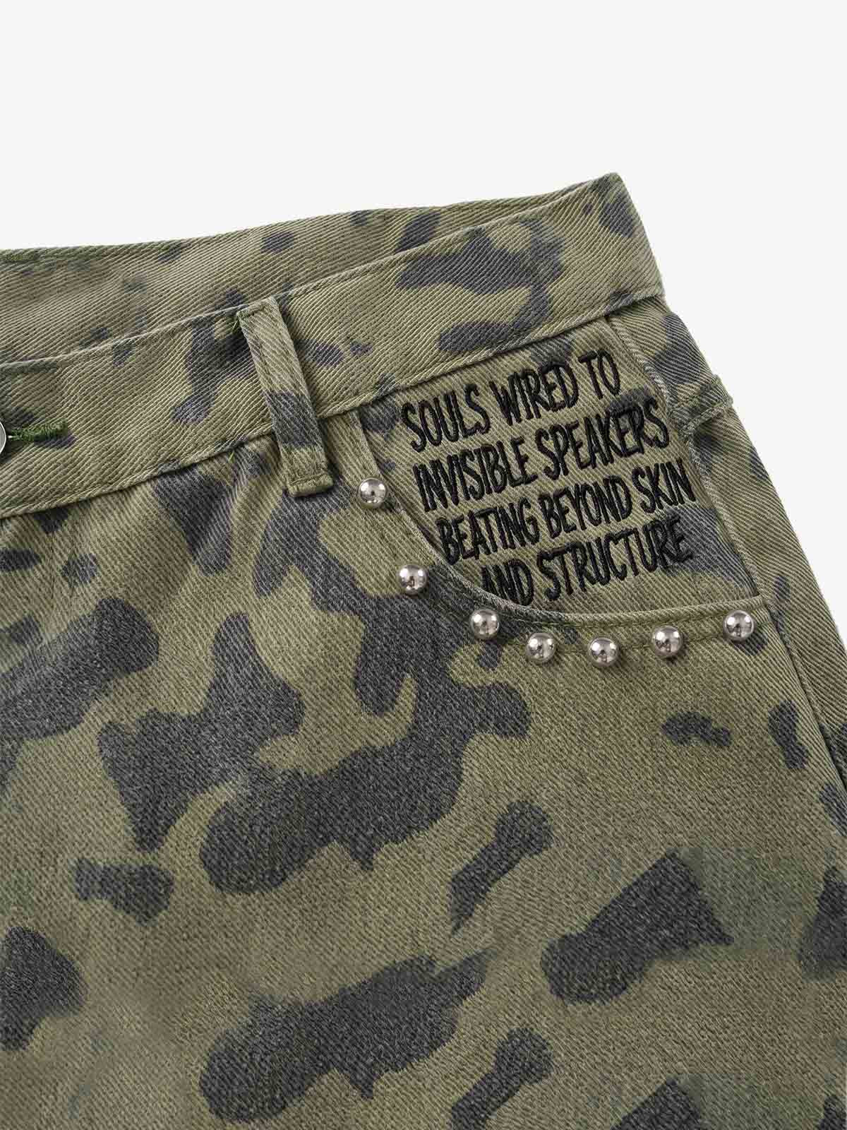 Studded Camo Wide-Leg Jorts - Image 4