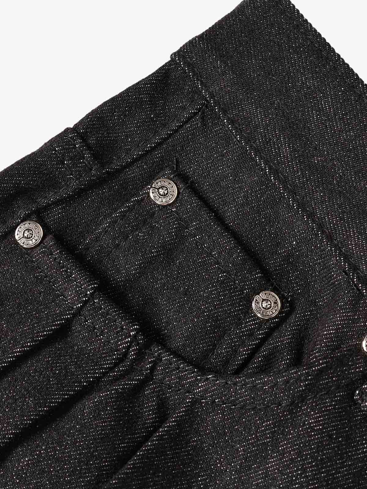 Studded Pleat Wide Leg Denim Jeans - 2606 - Image 10